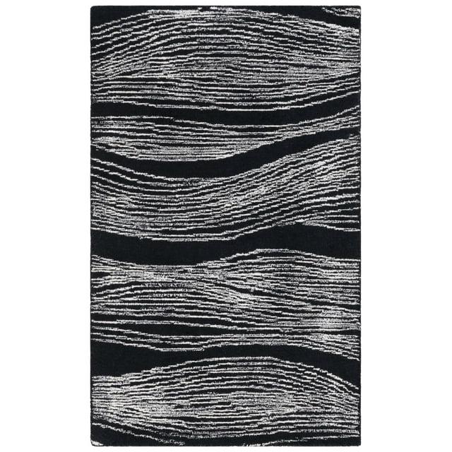 SAFAVIEH Metro Bridget Abstract Area Rug, Black/Ivory, 4' x 6'