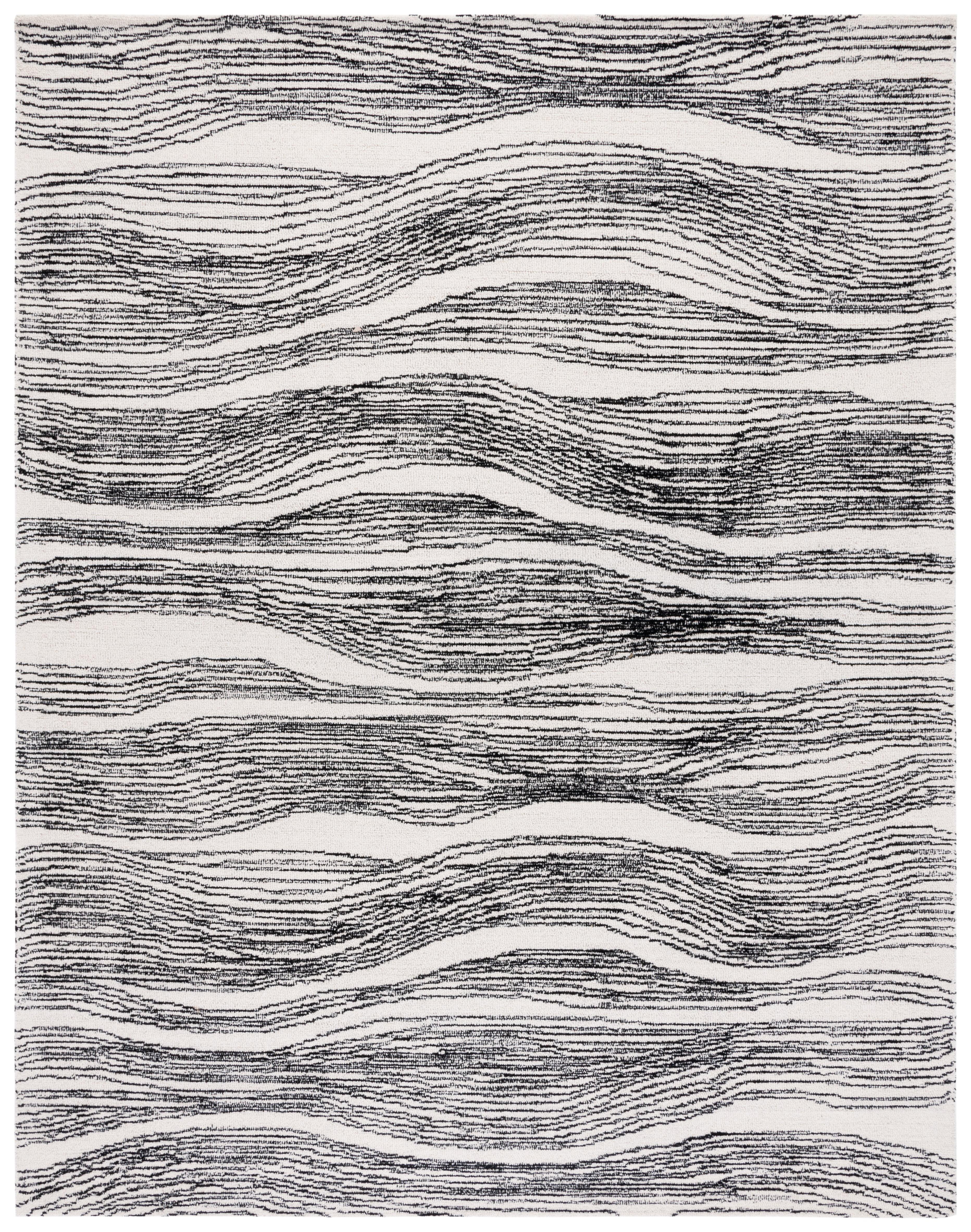 Metro MET995 Hand Tufted Indoor Area Rug - Ivory/Black - 8'x10' - Safavieh