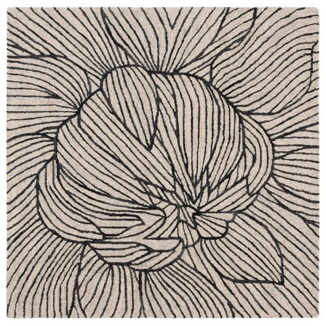 Metro MET451 Hand Tufted Indoor Area Rug - Black/Ivory - 6'x6' - Safavieh