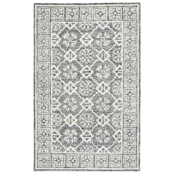 Metro MET851 Hand Tufted Indoor Area Rug - Black/Ivory - 4'x6' - Safavieh
