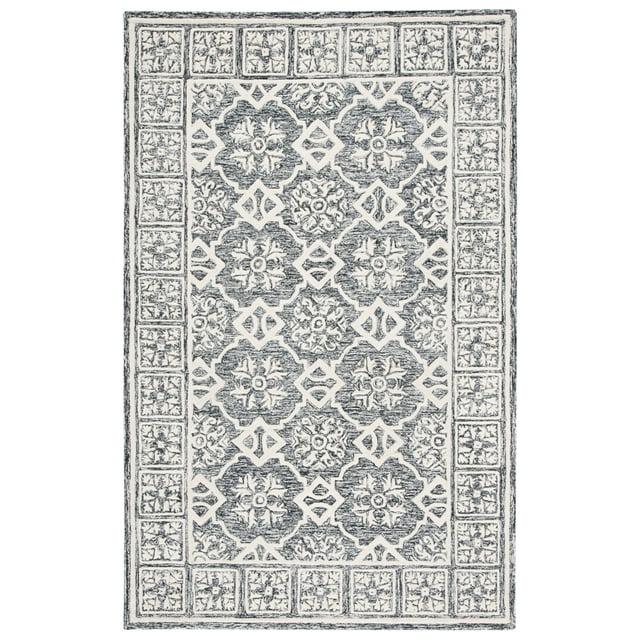 Metro MET851 Hand Tufted Indoor Area Rug - Black/Ivory - 5'x8' - Safavieh