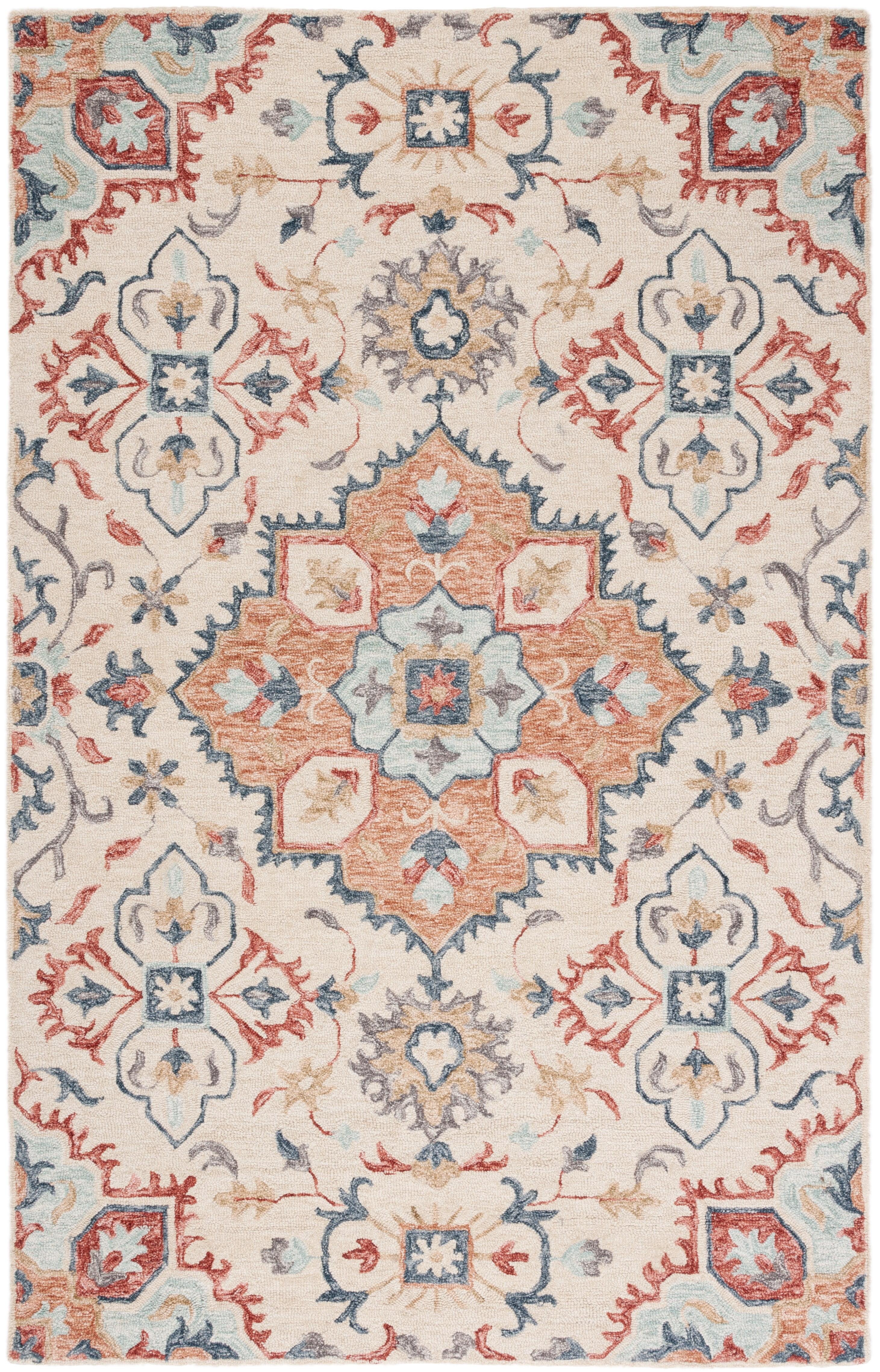 Metro MET354 Hand Tufted Indoor Accent Rug - Beige/Rust - 3'x5' - Safavieh