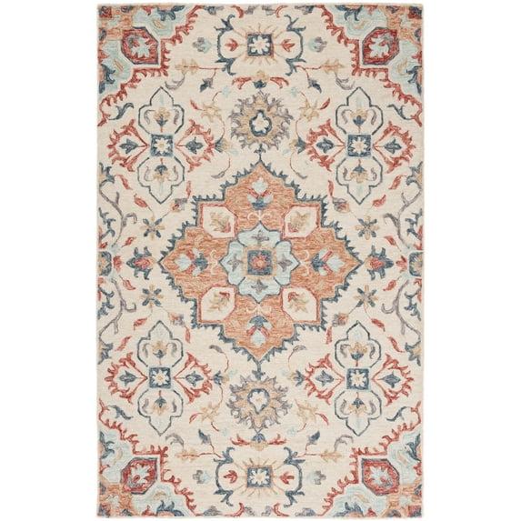 Metro MET354 Hand Tufted Indoor Accent Rug - Beige/Rust - 3'x5' - Safavieh