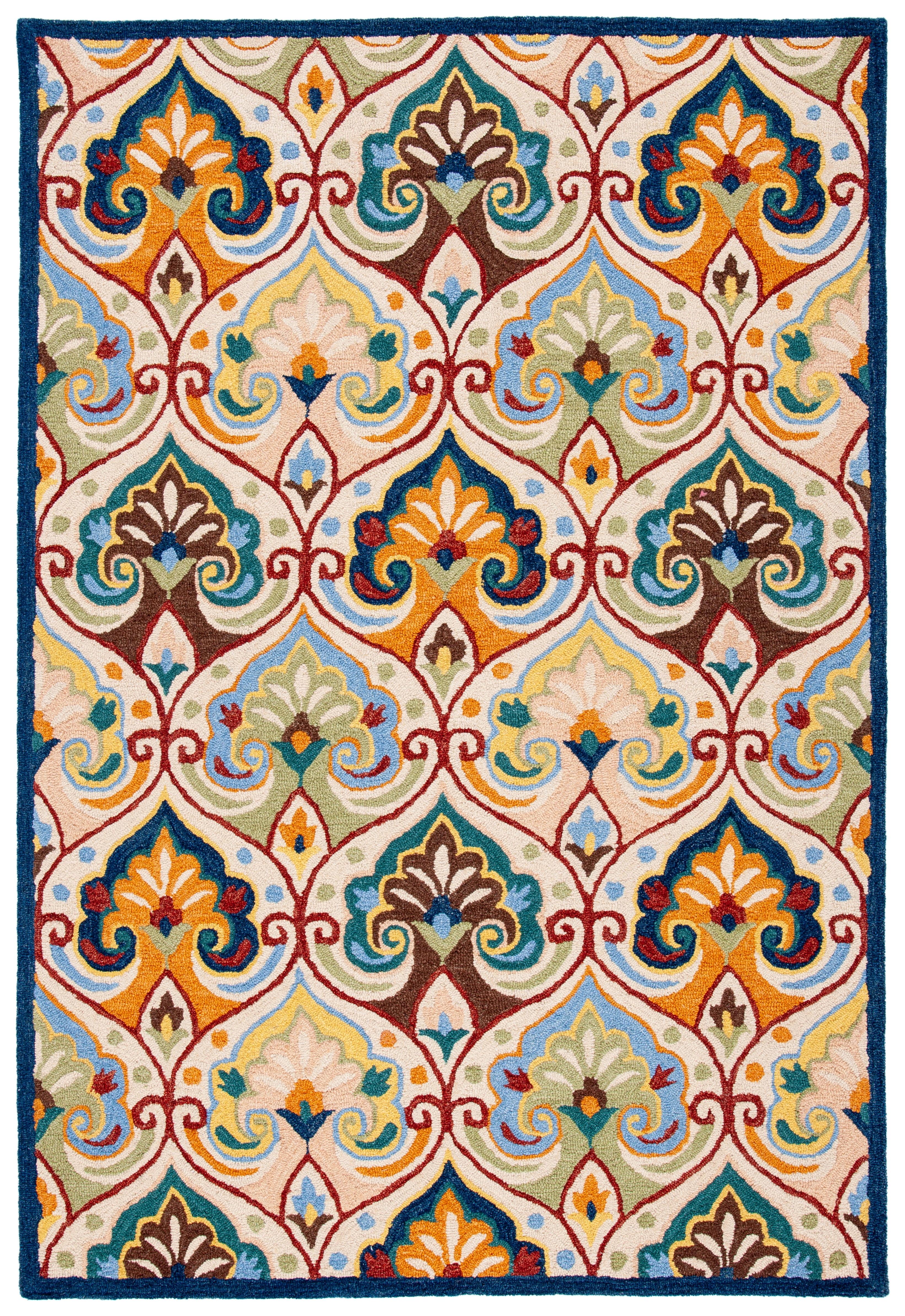 Metro MET114 Hand Tufted Area Rug - Beige/Blue - 4'x6' - Safavieh.