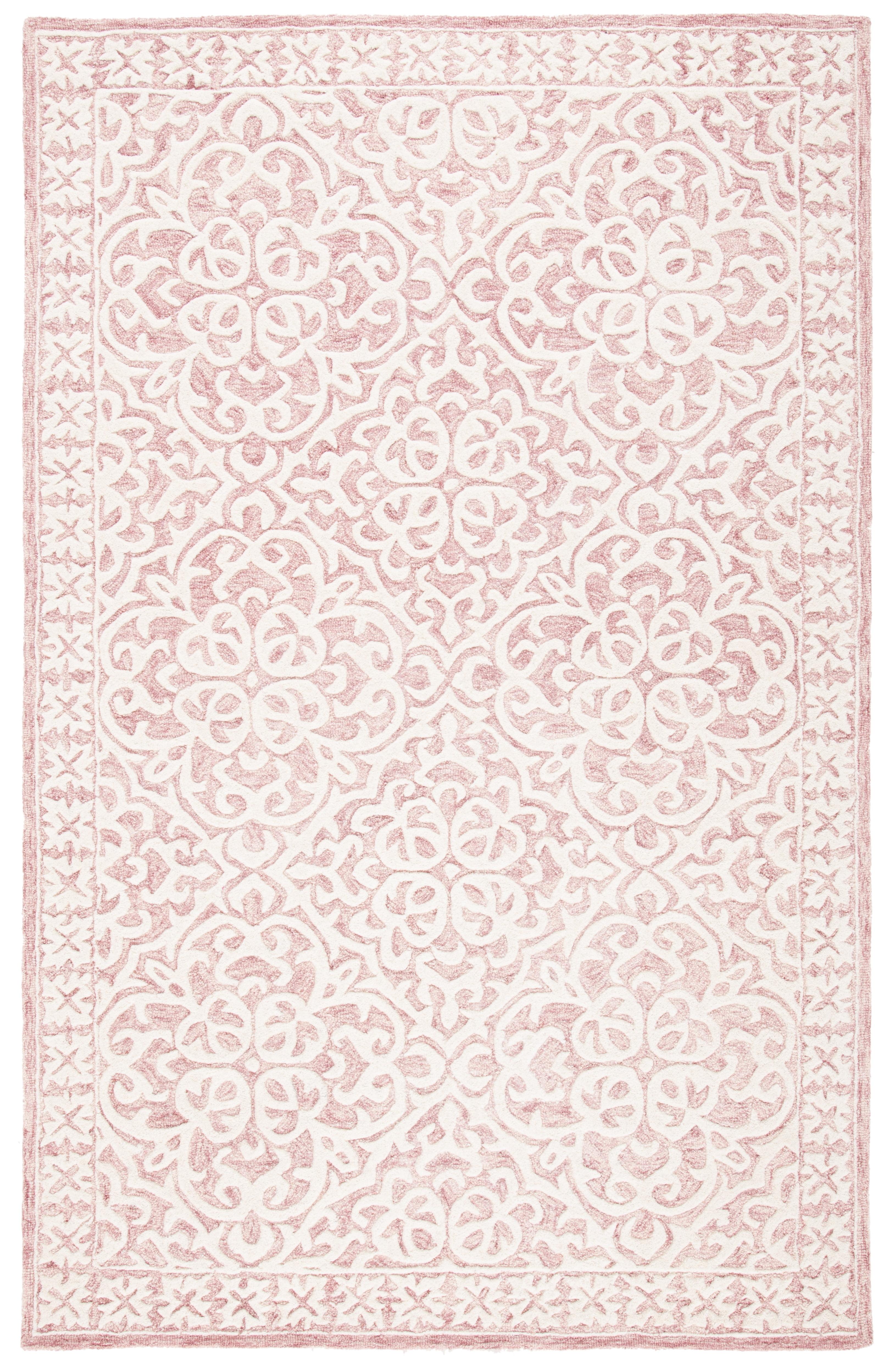 Metro MET857 Hand Tufted Indoor Area Rug - Pink/Ivory - 5'x8' - Safavieh