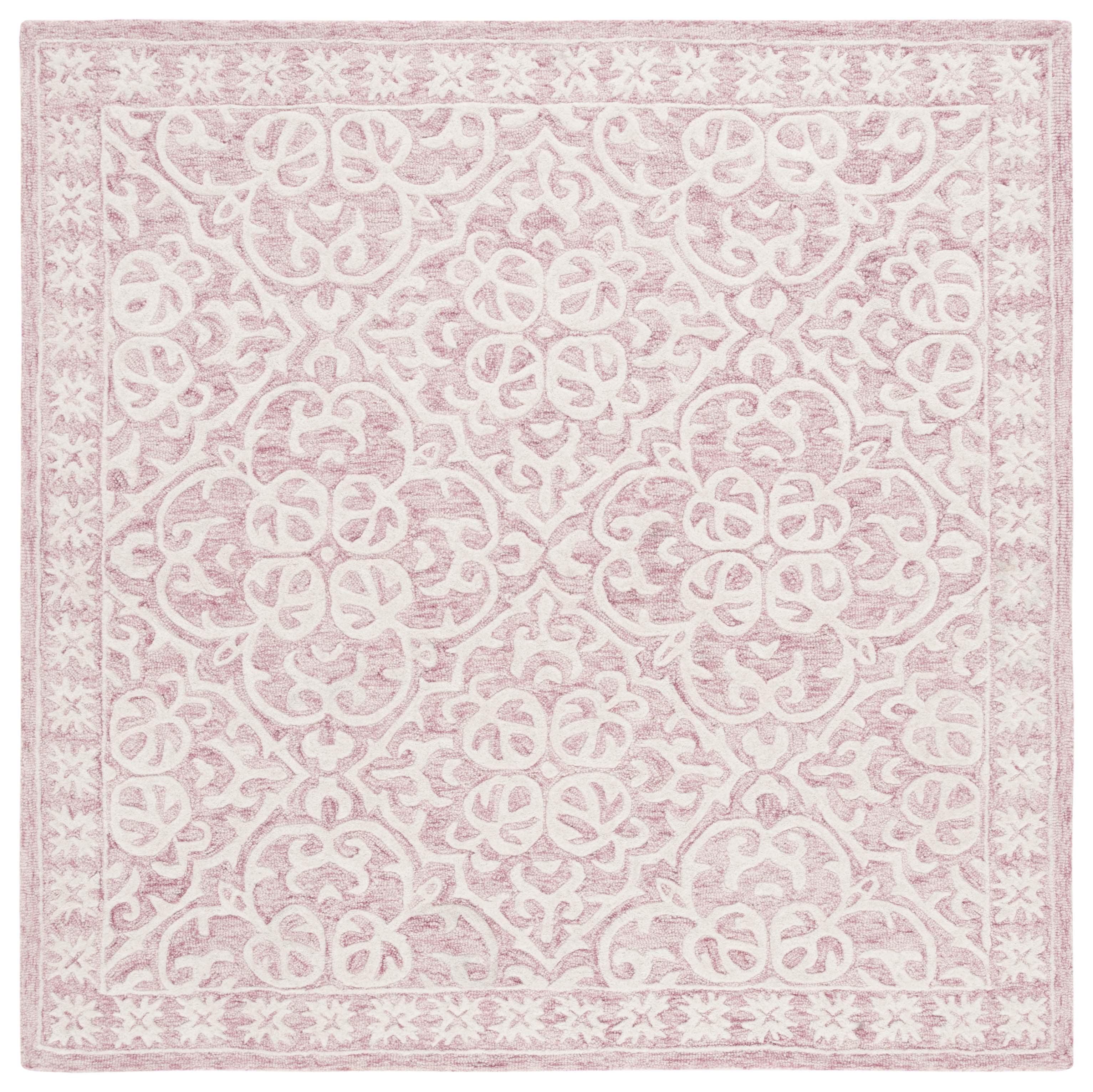 Metro MET857 Hand Tufted Indoor Area Rug - Pink/Ivory - 6'x6' - Safavieh