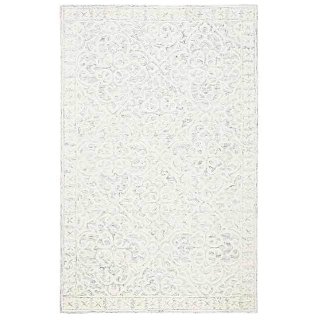 Metro MET857 Hand Tufted Indoor Area Rug - Silver/Ivory - 5'x8' - Safavieh
