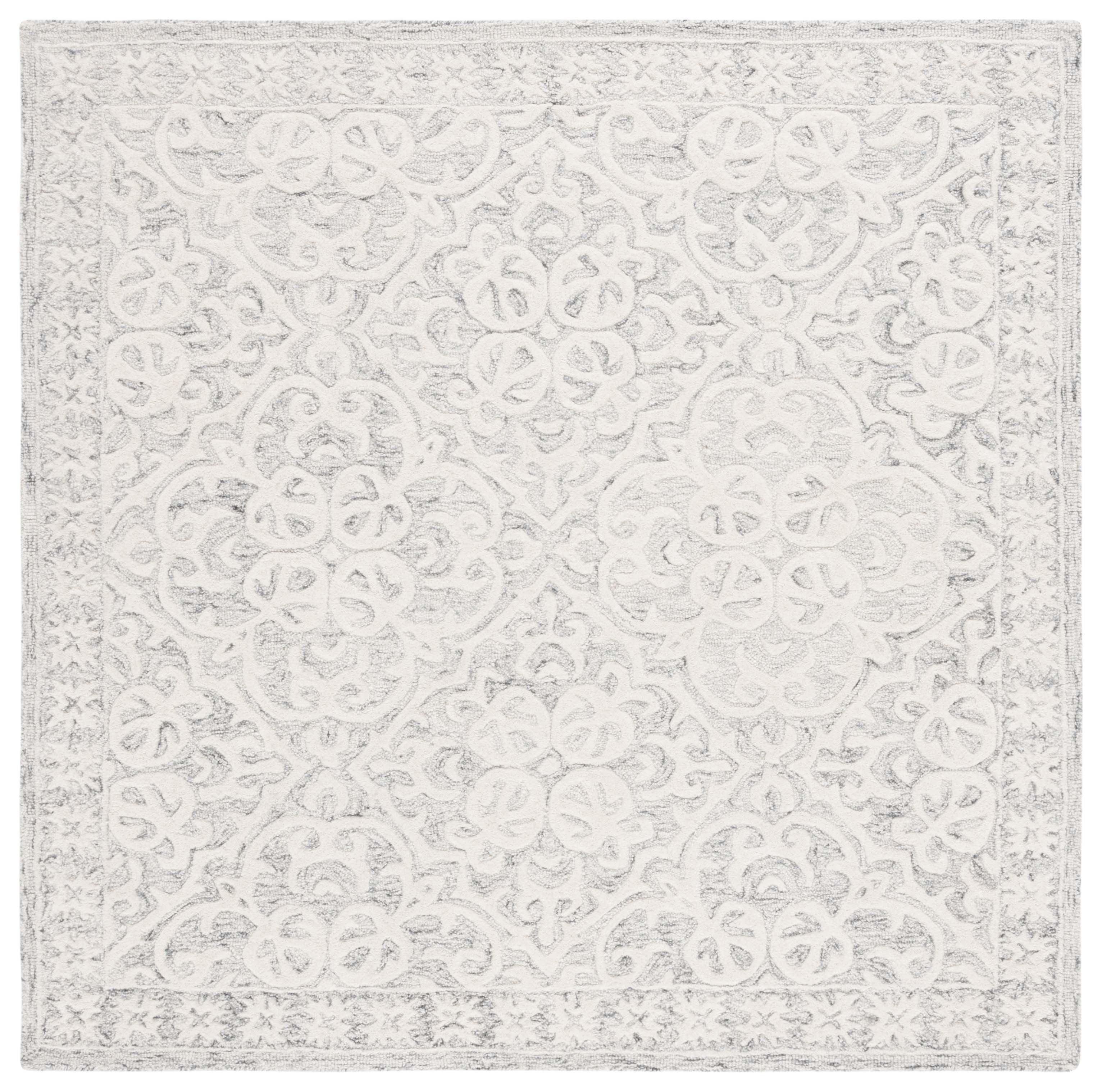 Metro MET857 Hand Tufted Indoor Area Rug - Silver/Ivory - 6'x6' - Safavieh