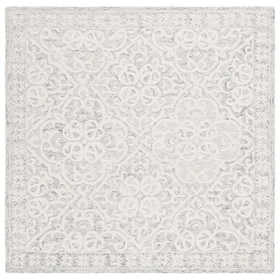 Metro MET857 Hand Tufted Indoor Area Rug - Silver/Ivory - 6'x6' - Safavieh