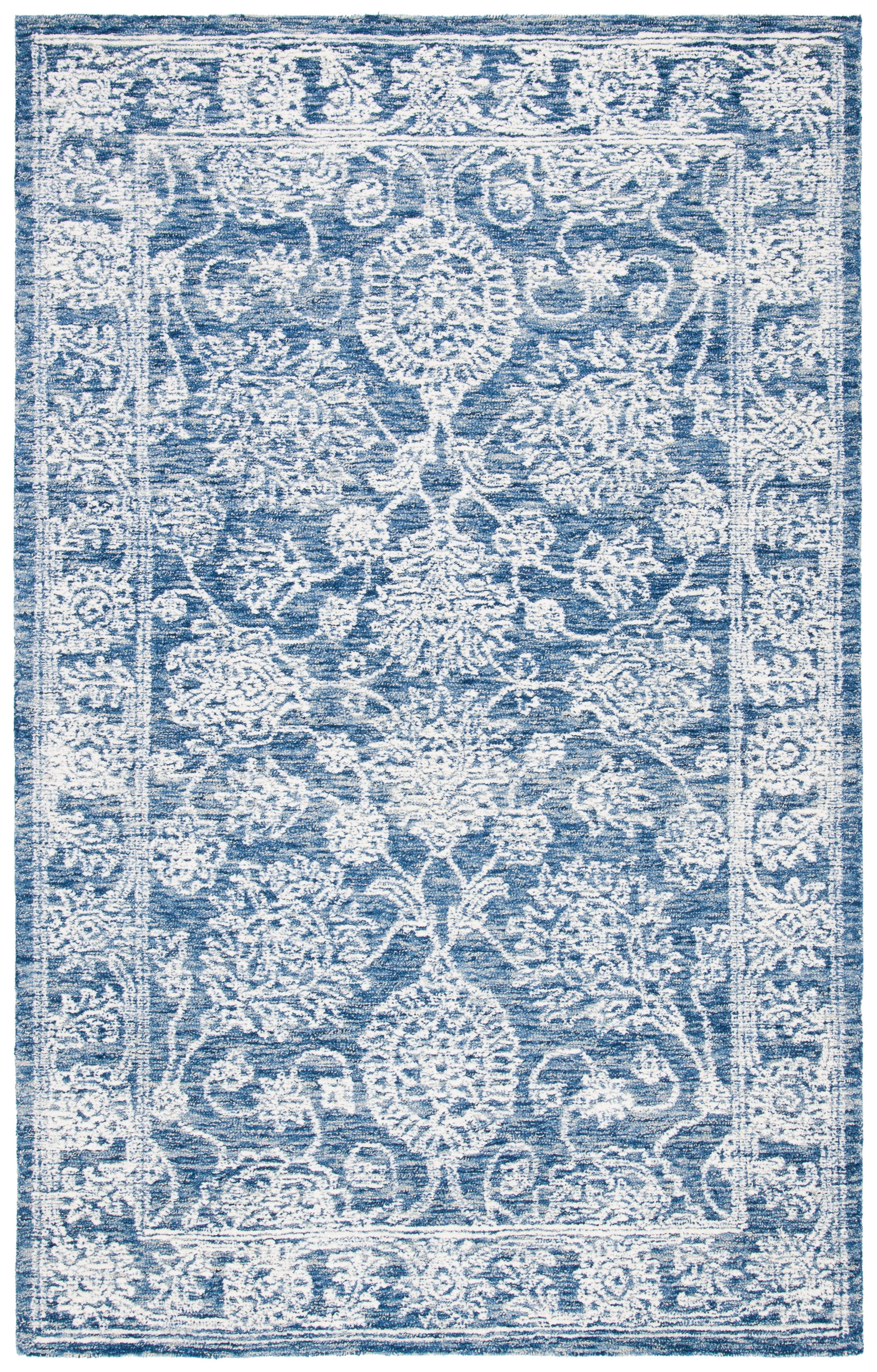 Metro MET806 Hand Tufted Indoor Area Rug - Natural/Blue - 4'x6' - Safavieh