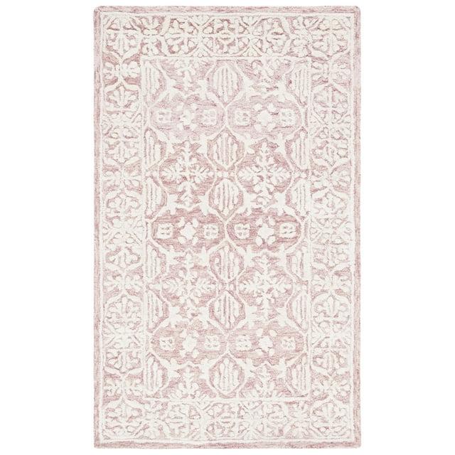 Metro MET903 Hand Tufted Indoor Accent Rug - Dark Pink/Ivory - 3'x5' - Safavieh
