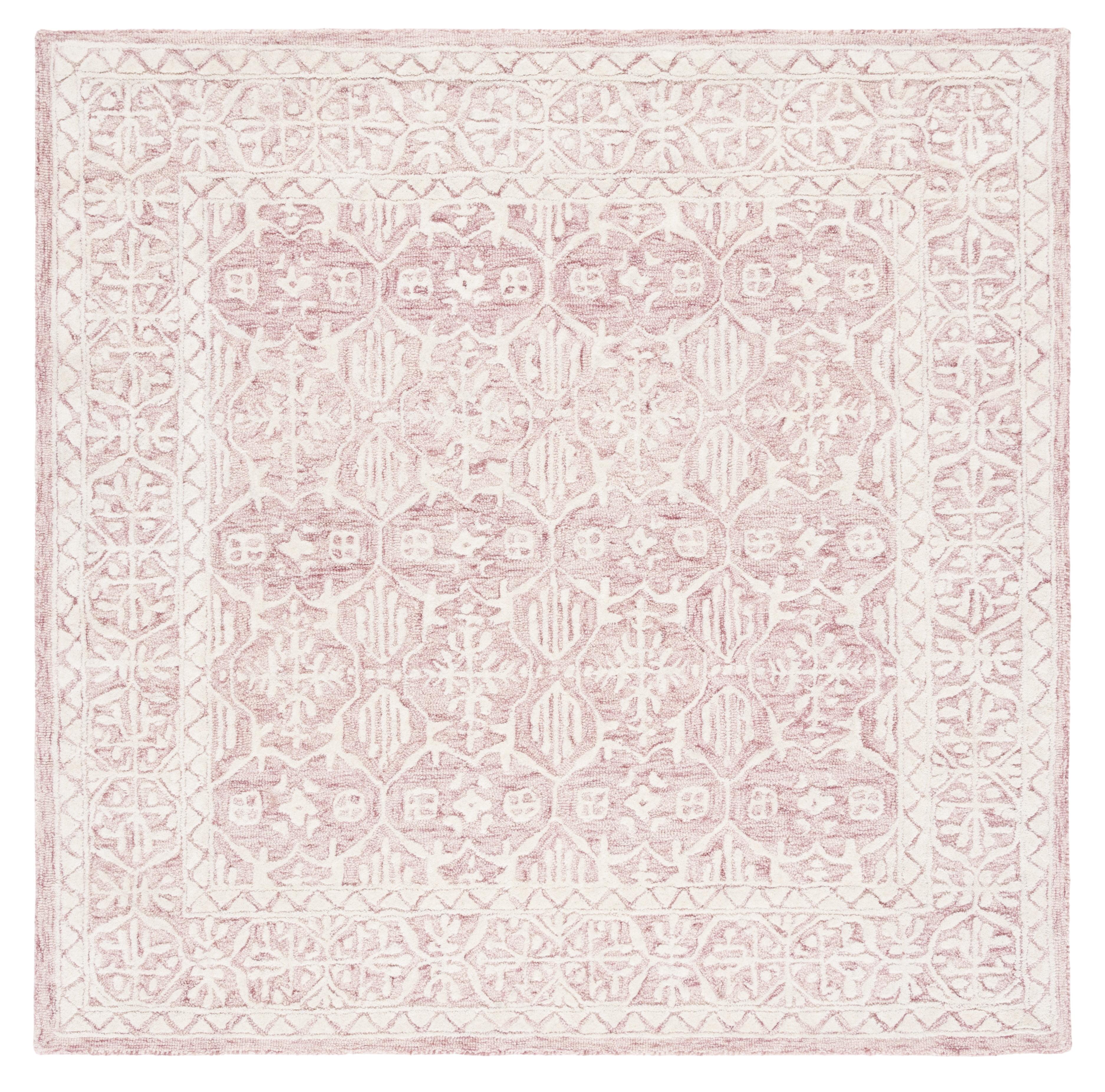 Metro MET903 Hand Tufted Indoor Area Rug - Dark Pink/Ivory - 6'x6' - Safavieh