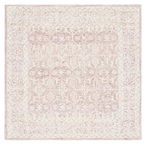 Metro MET903 Hand Tufted Indoor Area Rug - Dark Pink/Ivory - 6'x6' - Safavieh