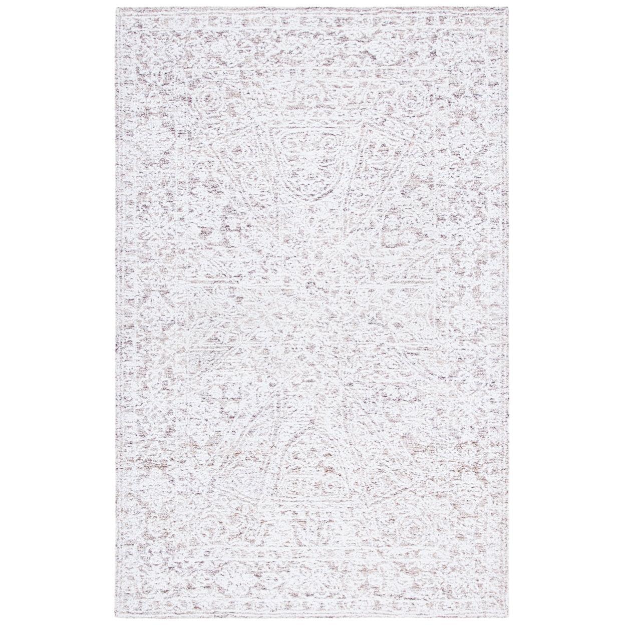 Ivory and Beige 3' x 5' Hand-Tufted Wool Area Rug