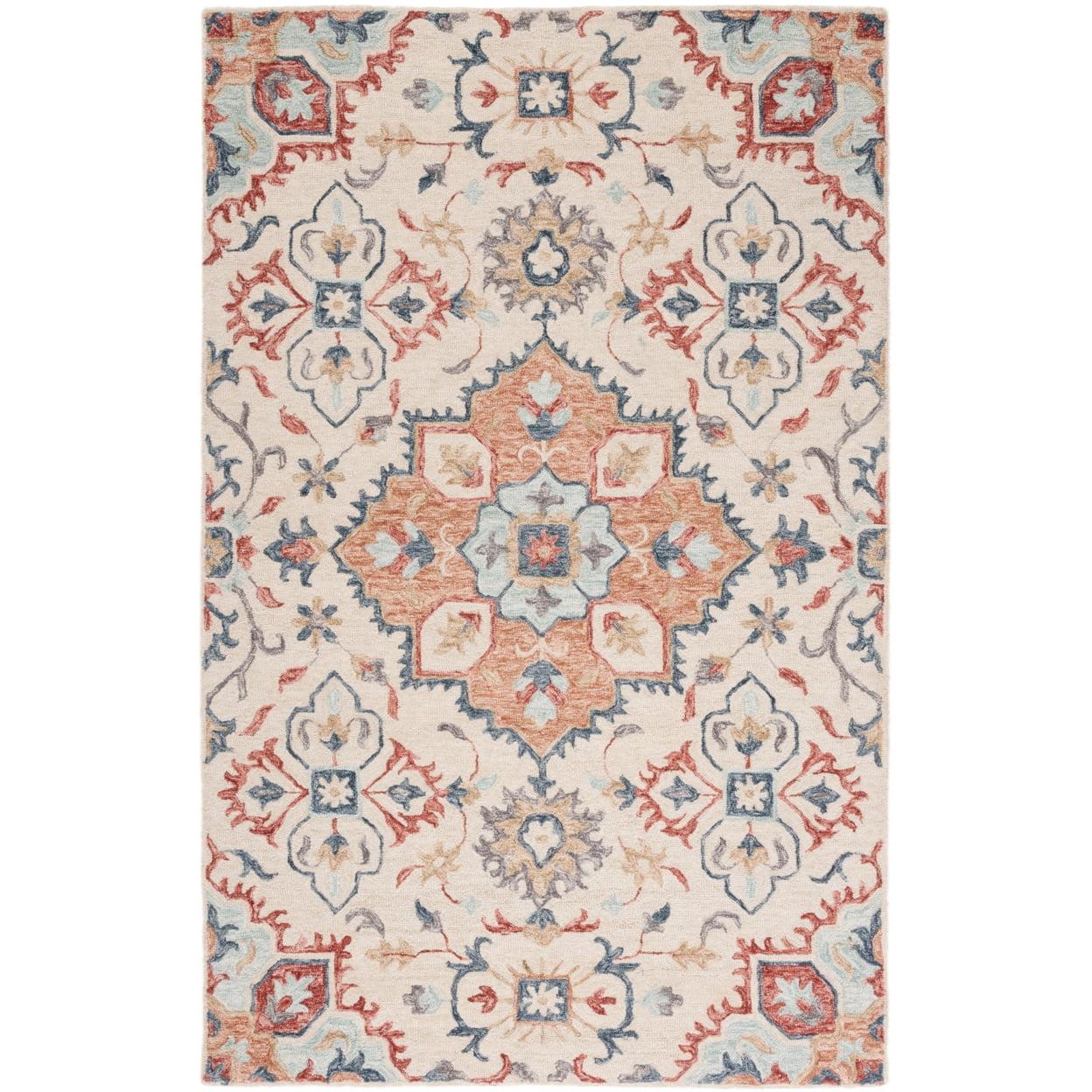 Metro MET354 Hand Tufted Indoor Area Rug - Beige/Rust - 8'x10' - Safavieh