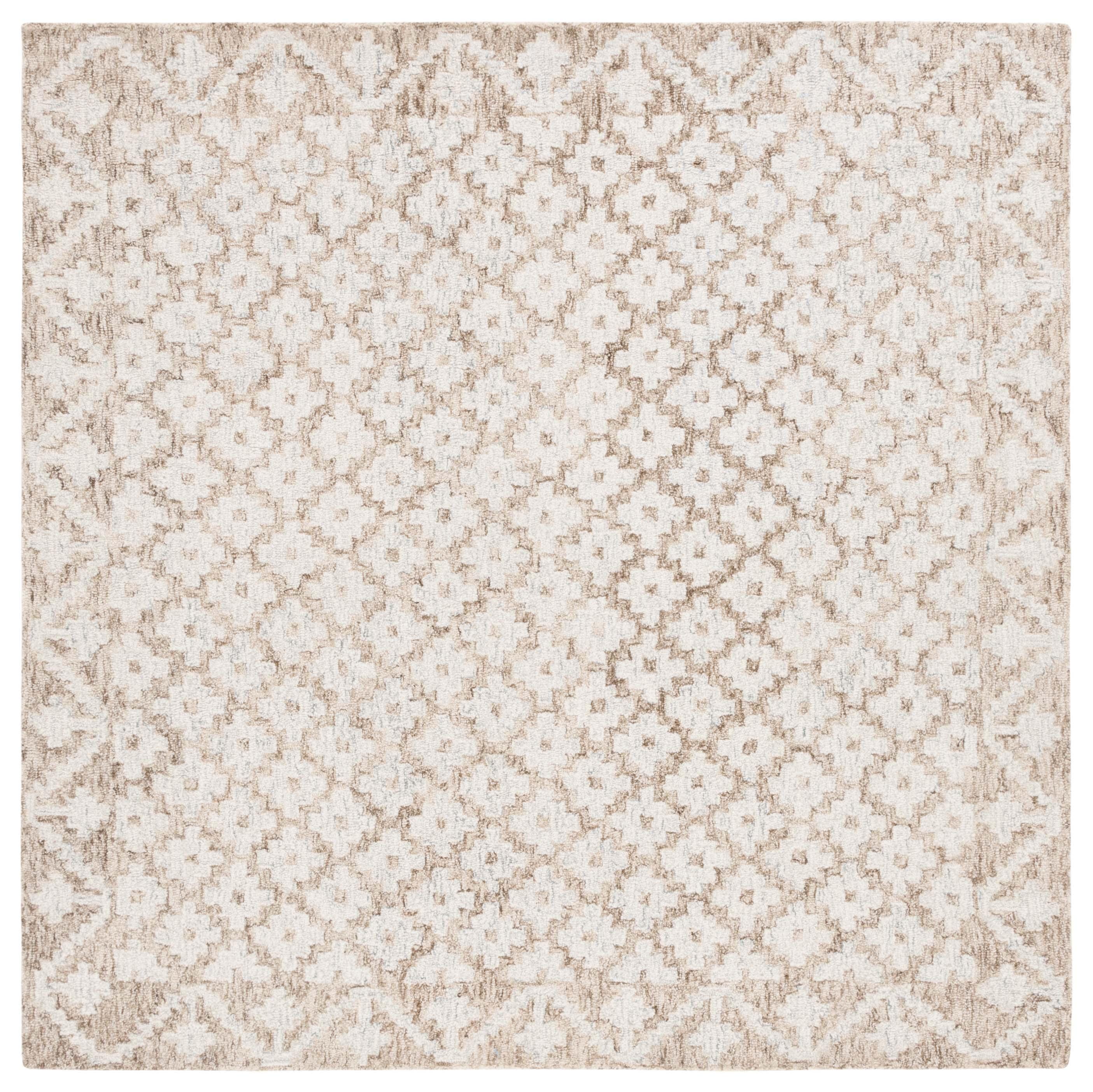 SAFAVIEH Metro Frigg Floral Area Rug, Beige/Sage, 6' x 6' Square