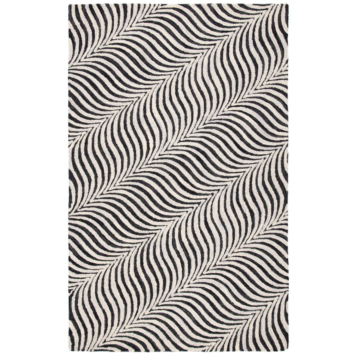 Metro MET456 Hand Tufted Area Rug - Black/Beige - 5'x8' - Safavieh.
