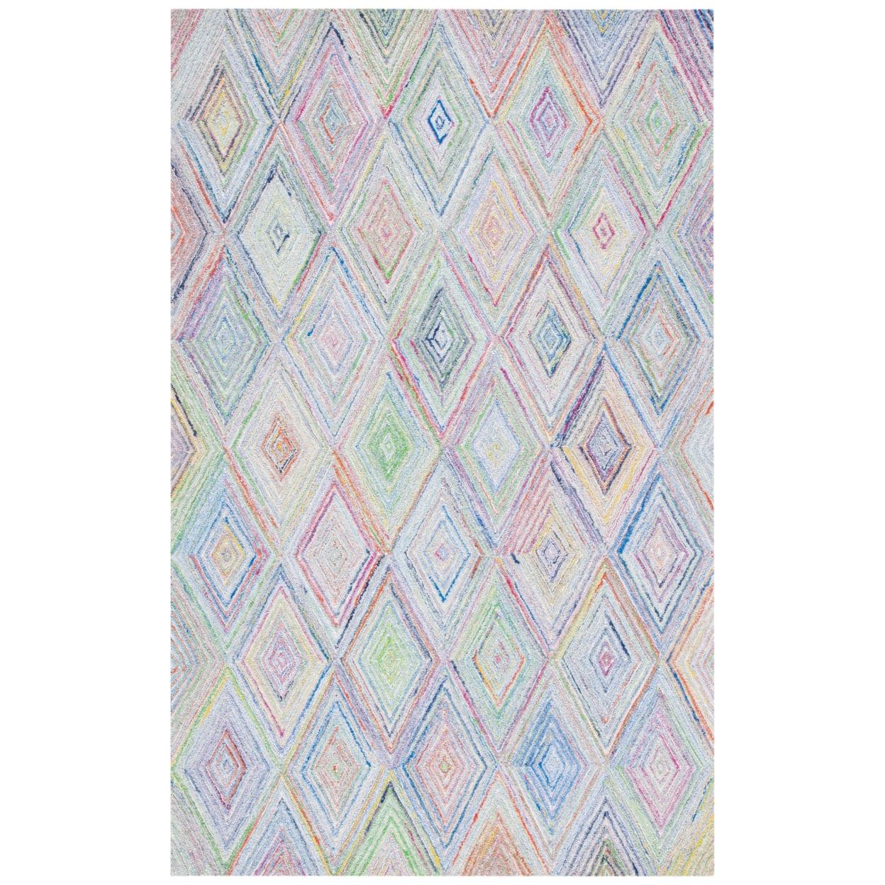 Handmade Multicolor Wool Rectangular Tufted Rug