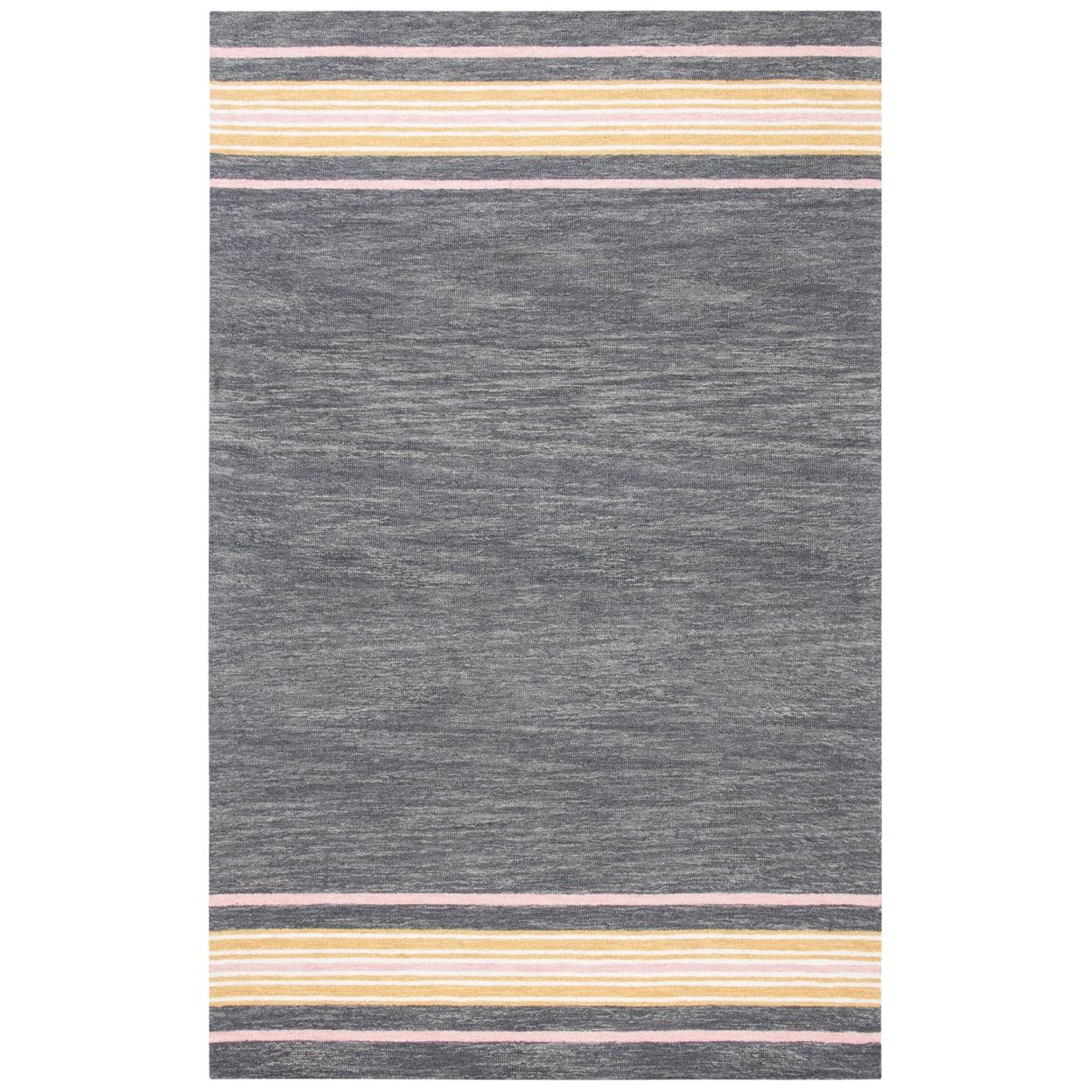 Gray Hand-Tufted Wool Rectangular 4' x 6' Rug