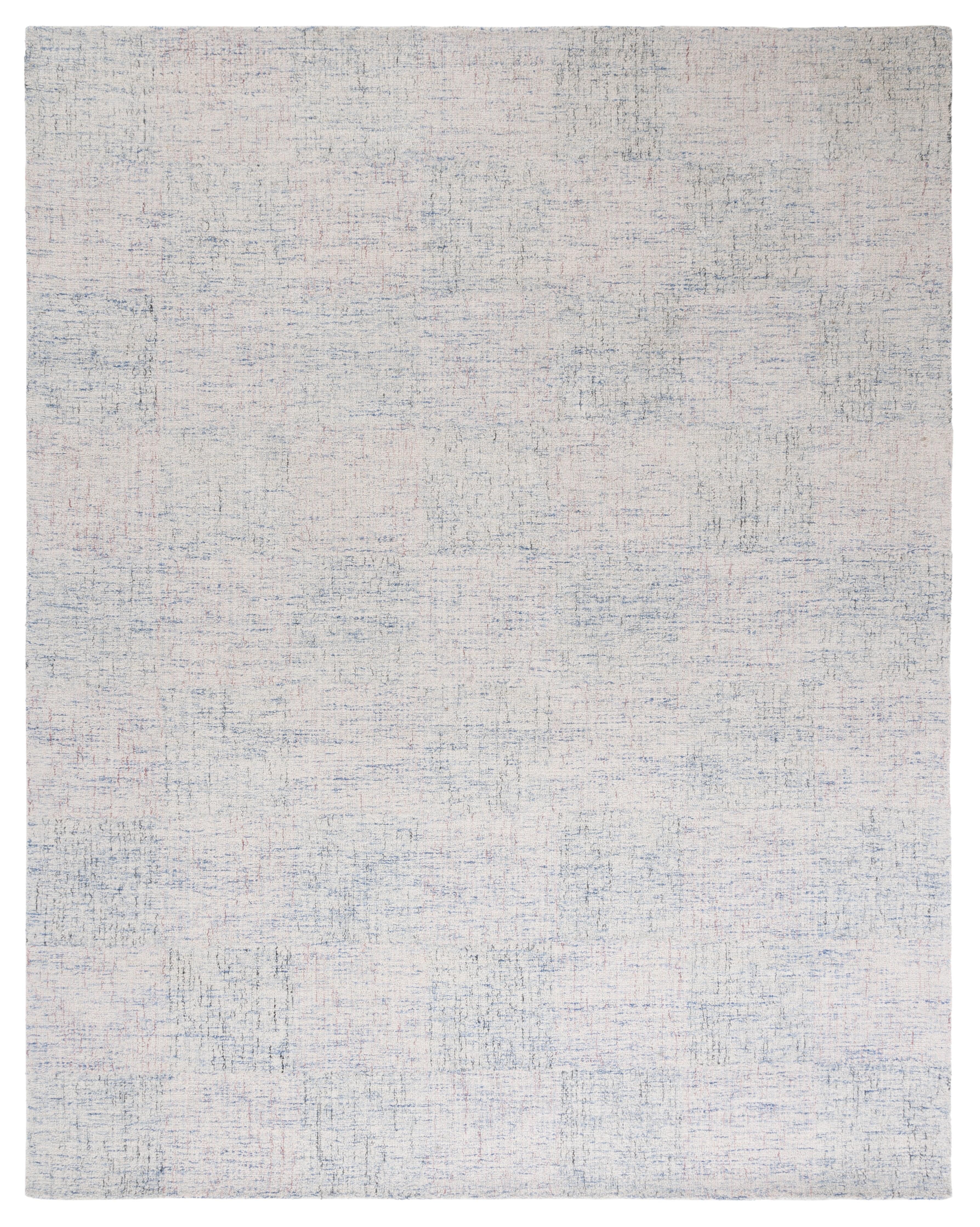 Blue and Ivory Hand-Tufted Wool 8' x 10' Area Rug