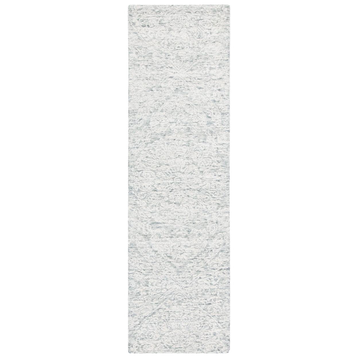 Elegant Gray Hand-Tufted Wool Area Rug - 27" x 7"