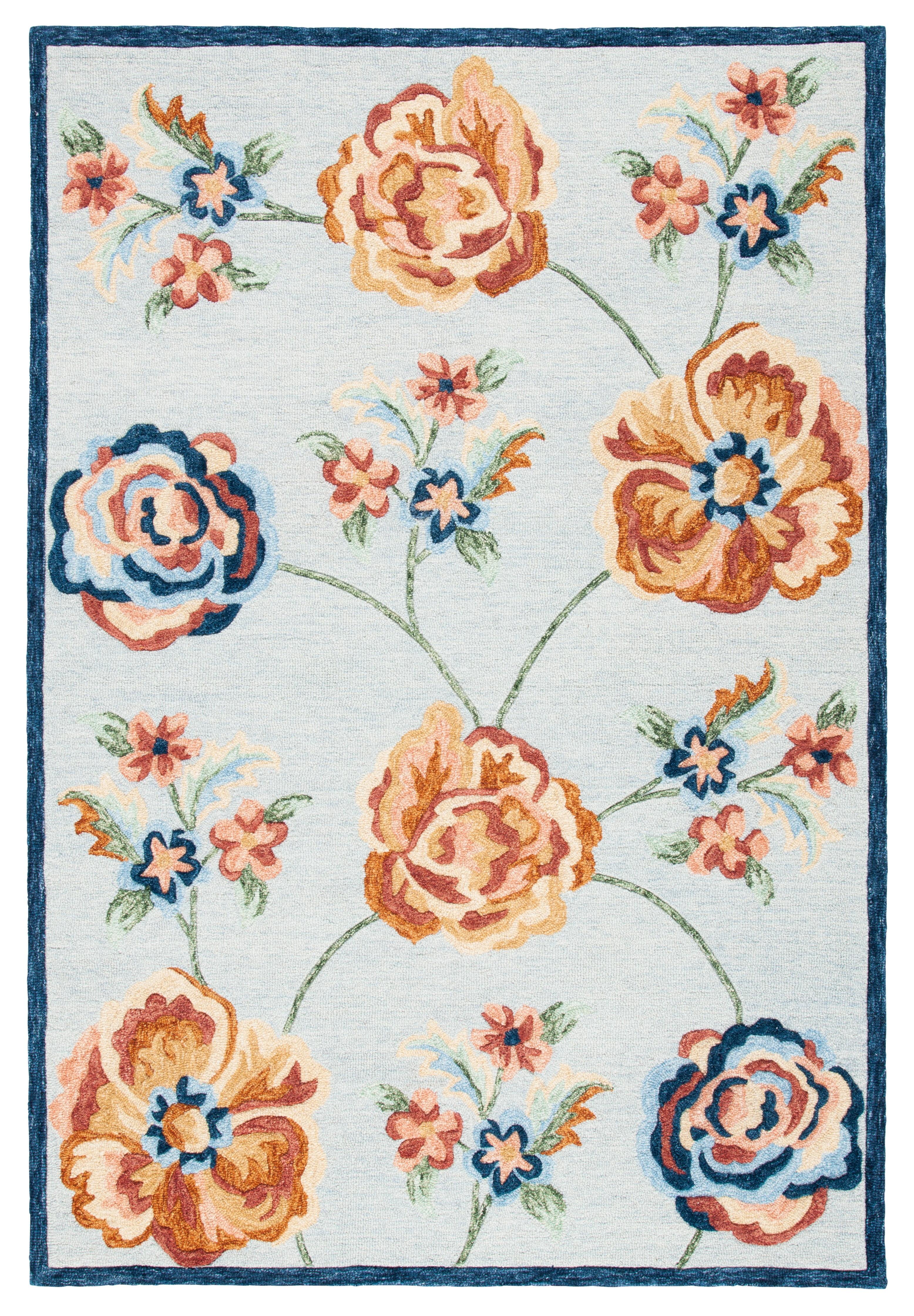 Metro MET101 Hand Tufted Indoor Area Rug - Blue/Ivory - 4'x6' - Safavieh