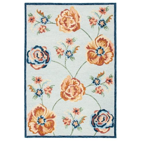 Metro MET101 Hand Tufted Indoor Area Rug - Blue/Ivory - 4'x6' - Safavieh