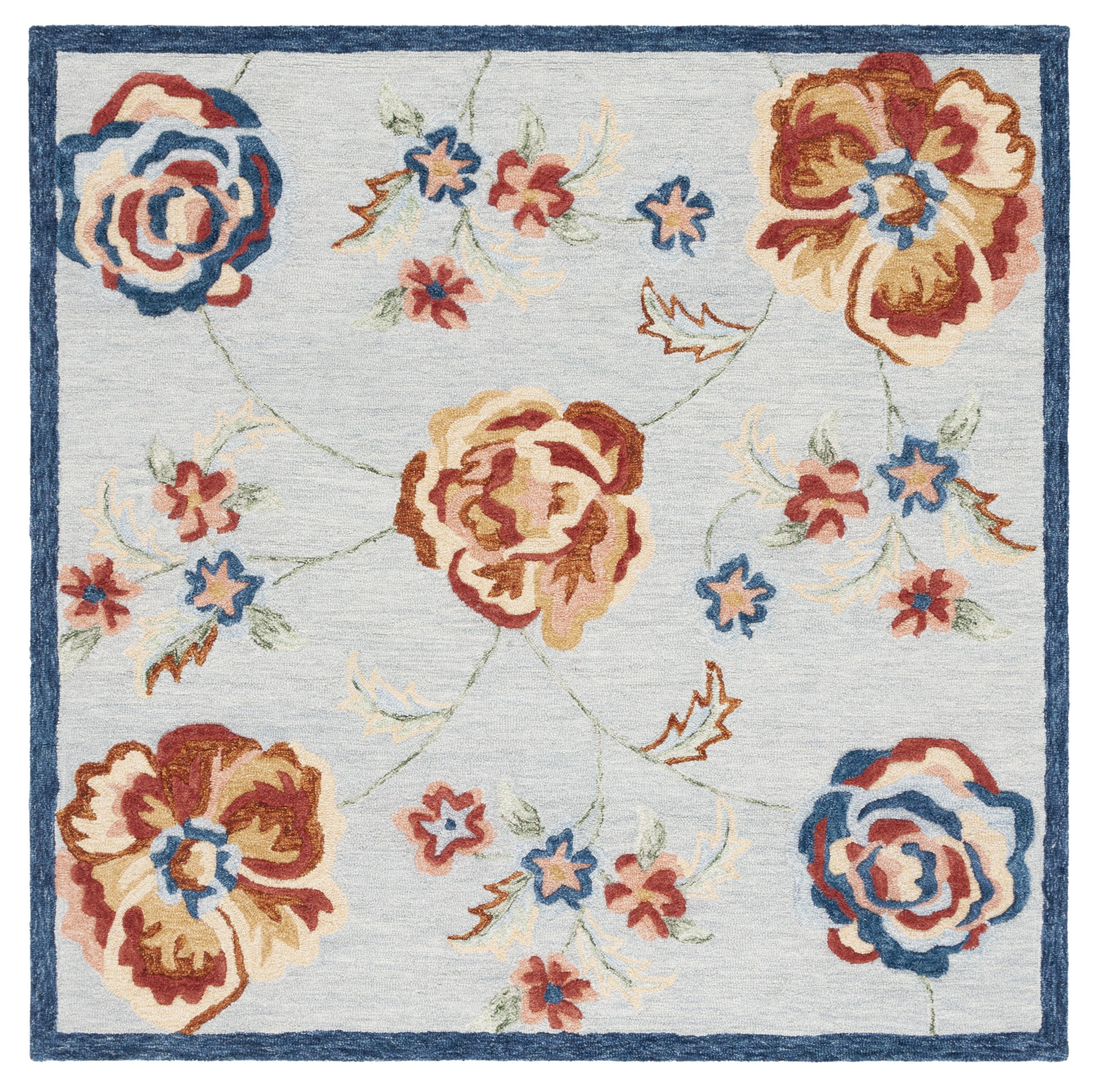 Metro MET101 Hand Tufted Indoor Area Rug - Blue/Ivory - 6'x6' - Safavieh