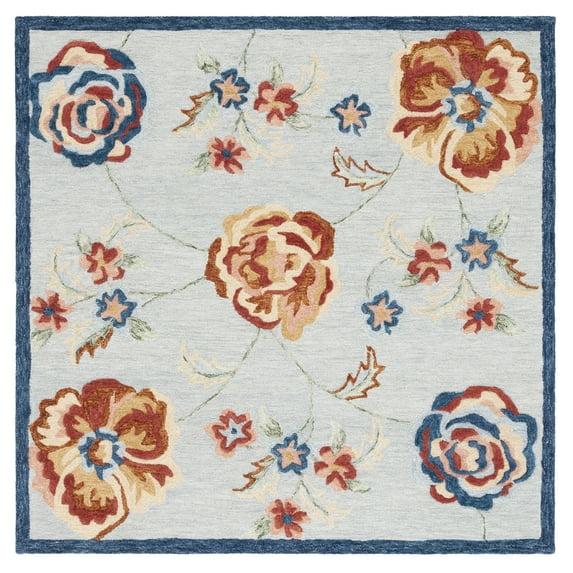 Metro MET101 Hand Tufted Indoor Area Rug - Blue/Ivory - 6'x6' - Safavieh