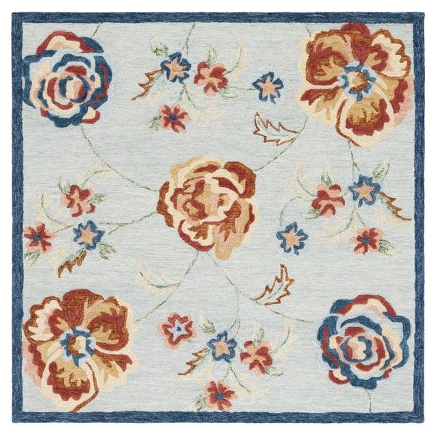 Metro MET101 Hand Tufted Indoor Area Rug - Blue/Ivory - 6'x6' - Safavieh