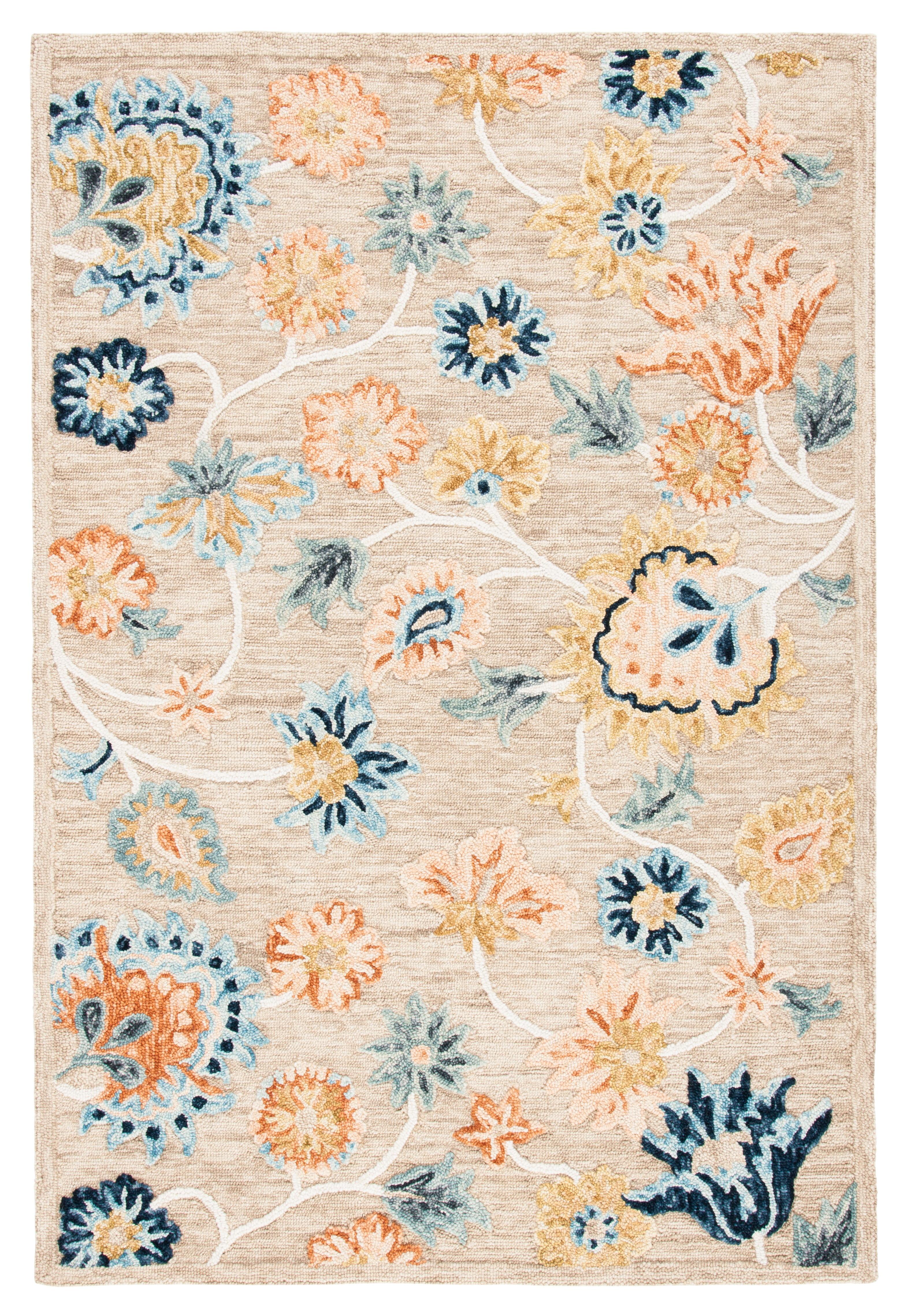 Metro MET103 Hand Tufted Indoor Area Rug - Beige/Blue - 5'x8' - Safavieh