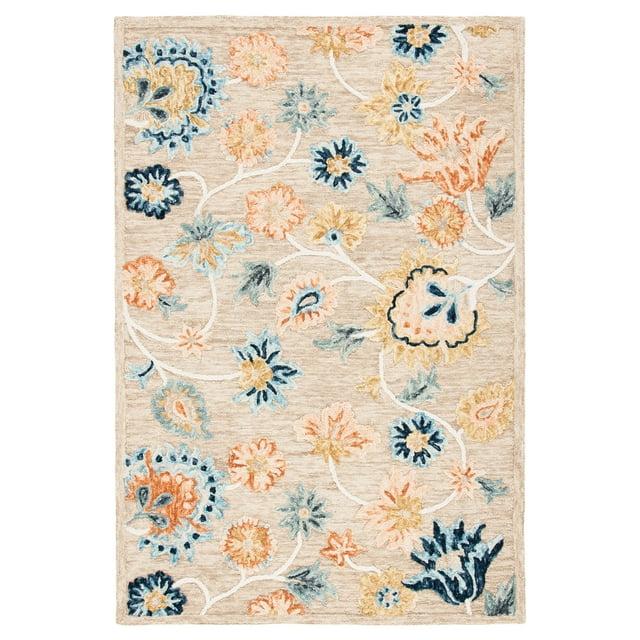 Metro MET103 Hand Tufted Indoor Area Rug - Beige/Blue - 5'x8' - Safavieh