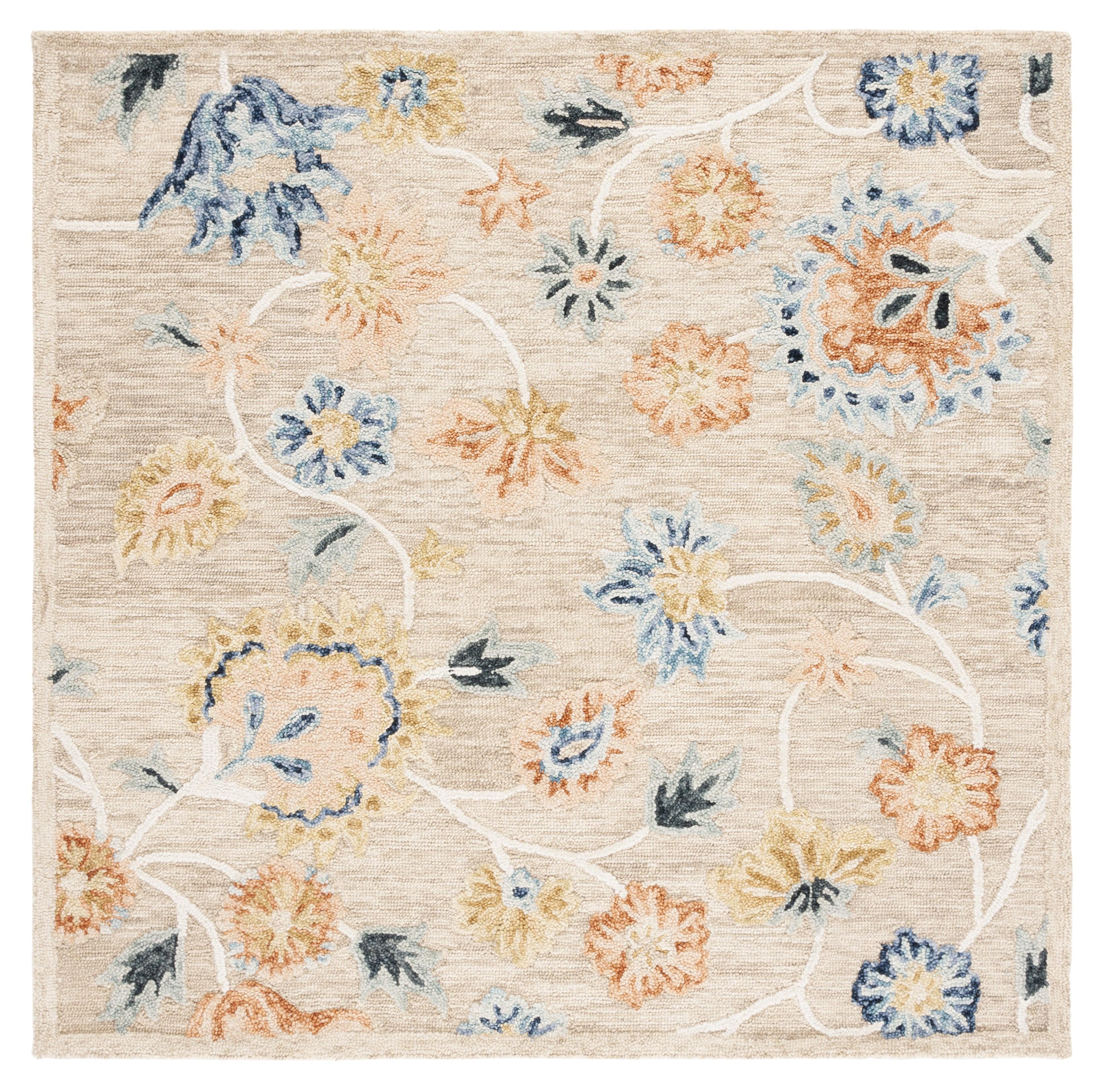 Metro MET103 Hand Tufted Indoor Area Rug - Beige/Blue - 6'x6' - Safavieh