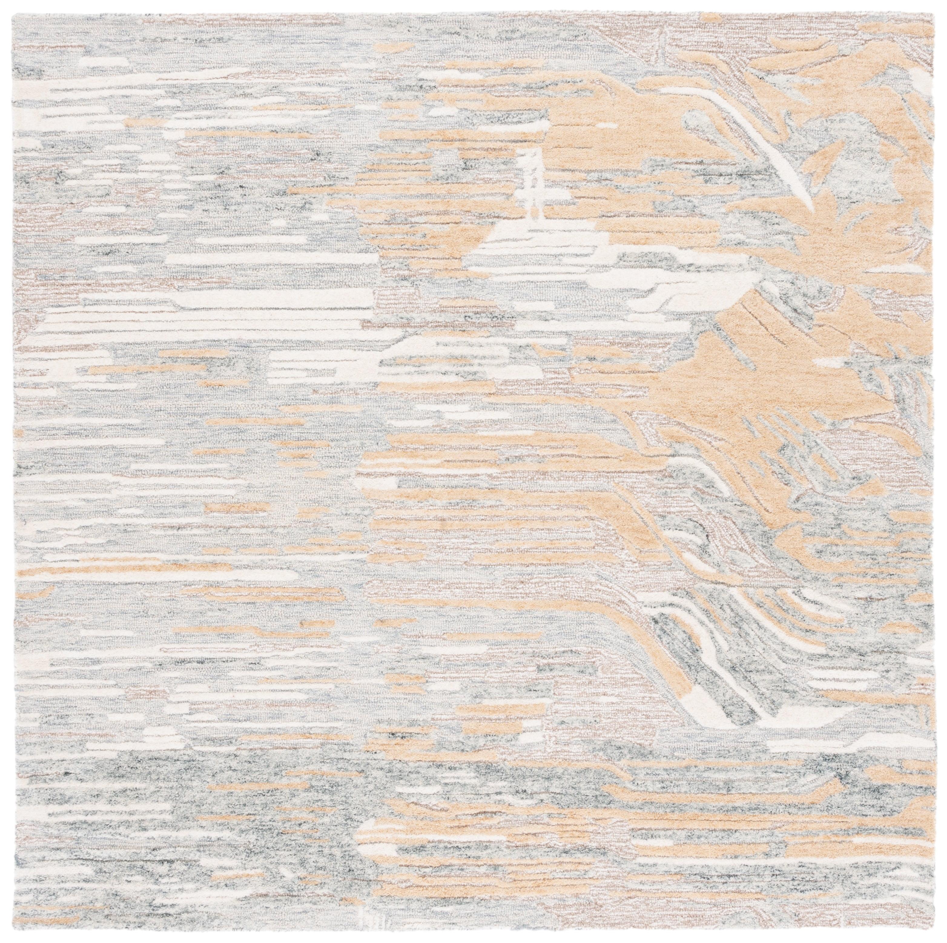 Metro MET902 Hand Tufted Indoor Area Rug - Natural/Gold - 6'x6' - Safavieh