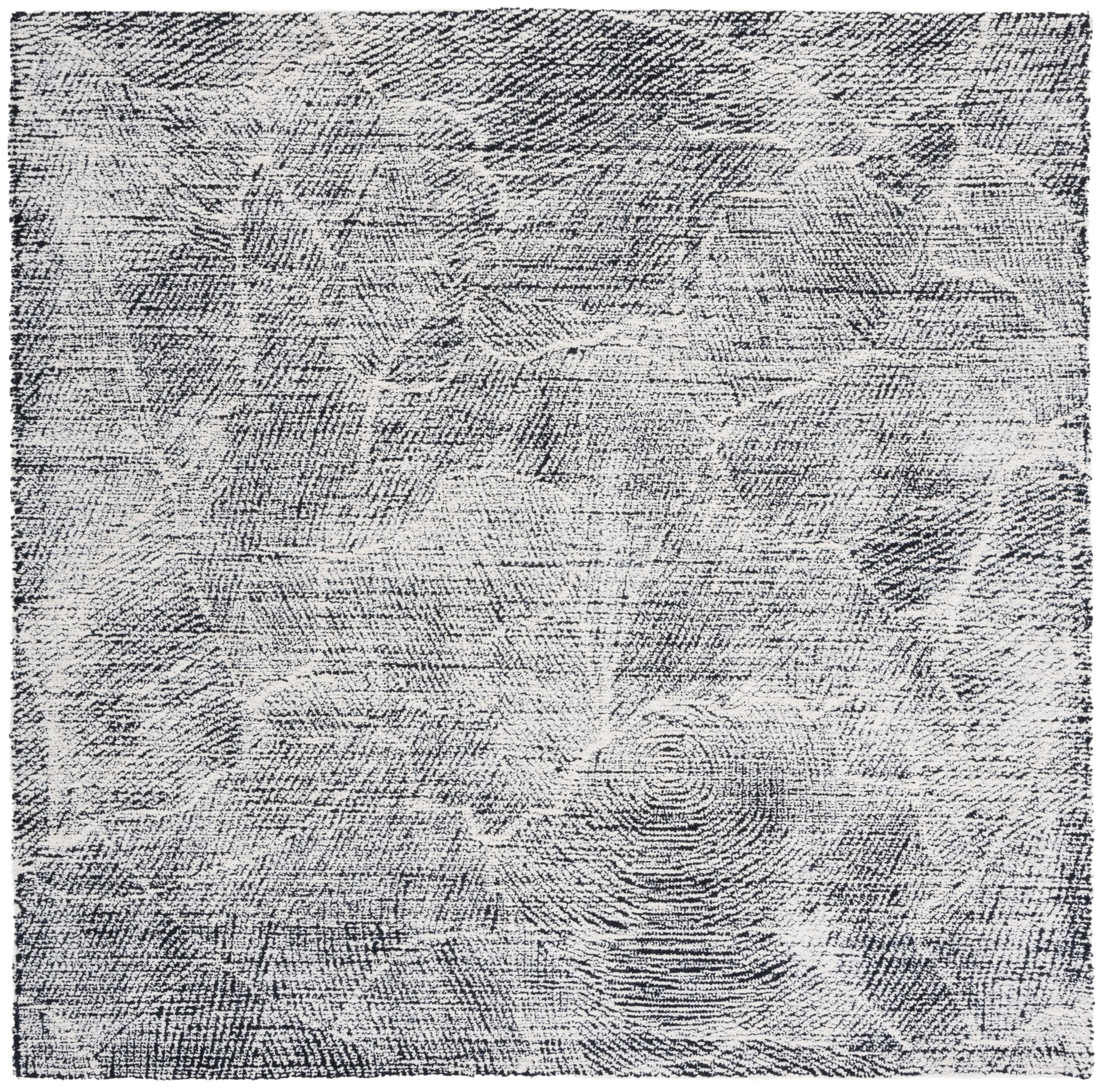 Metro MET999 Hand Tufted Indoor Area Rug - Black/Ivory - 6'x6' - Safavieh