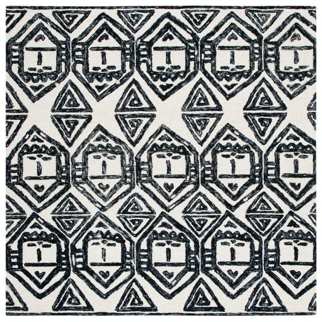 Metro MET404 Hand Tufted Area Rug - Black/Ivory - 6'x6' - Safavieh.