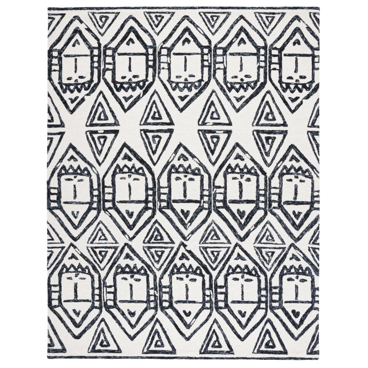 Metro MET404 Hand Tufted Area Rug - Black/Ivory - 8'x10' - Safavieh.