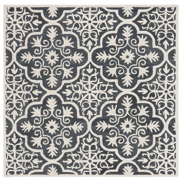 Metro MET859 Hand Tufted Indoor Area Rug - Black/Ivory - 6'x6' - Safavieh