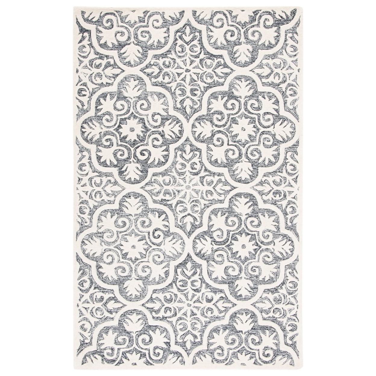 Metro MET859 Hand Tufted Indoor Area Rug - Black/Ivory - 8'x10' - Safavieh