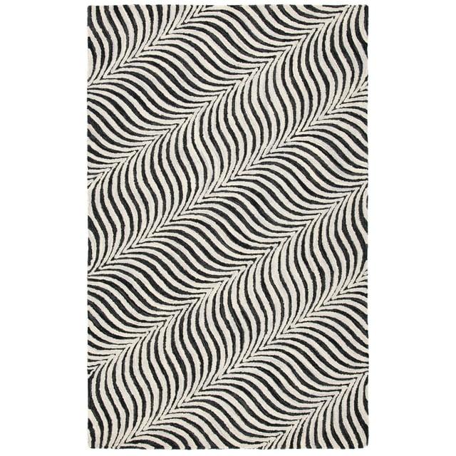 Metro MET456 Hand Tufted Area Rug - Black/Beige - 5'x8' - Safavieh.