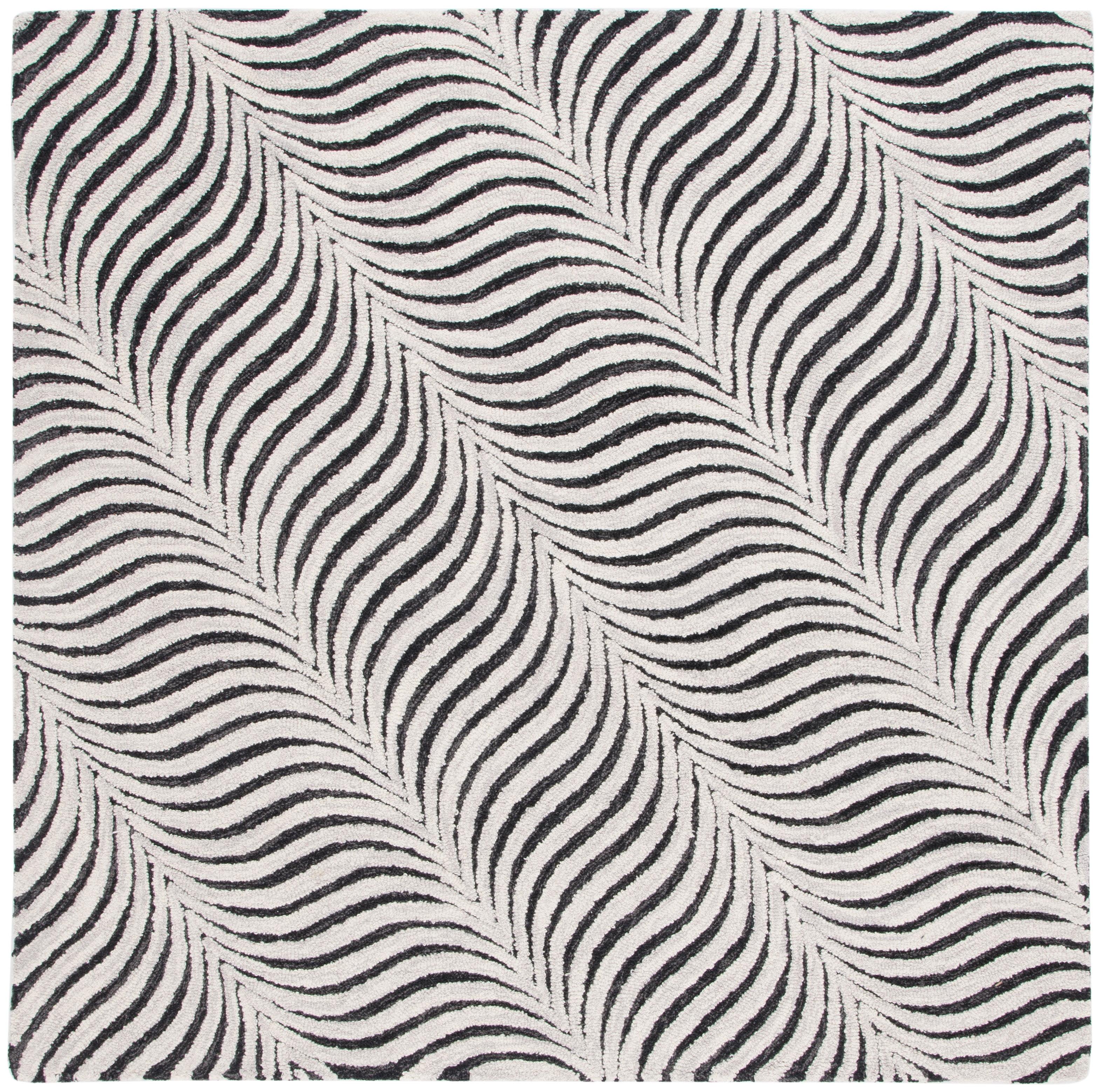 Metro MET456 Hand Tufted Area Rug - Black/Beige - 6'x6' - Safavieh.