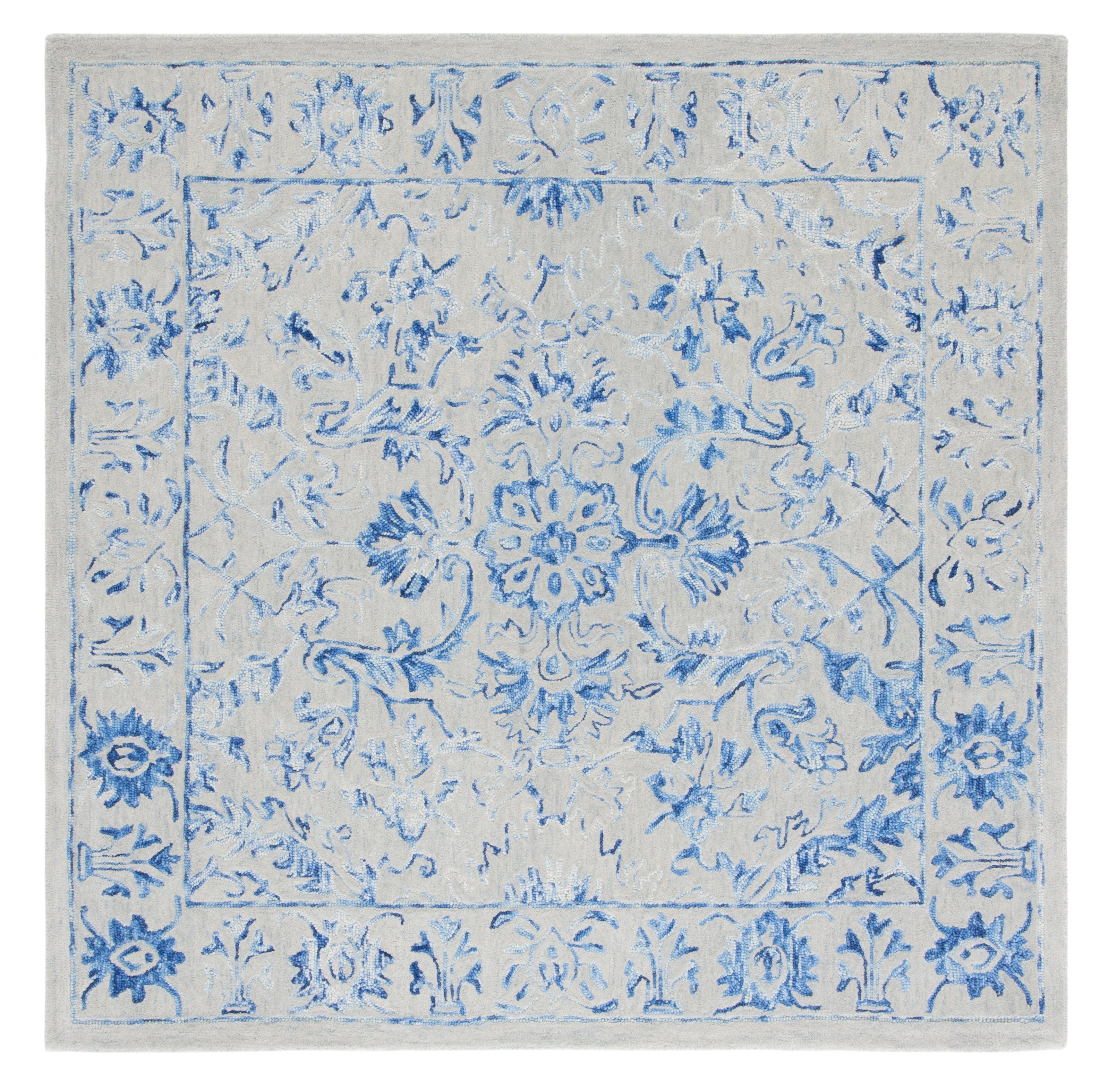 Metro MET255 Hand Tufted Area Rug - Blue/Beige - 6'x6' - Safavieh..