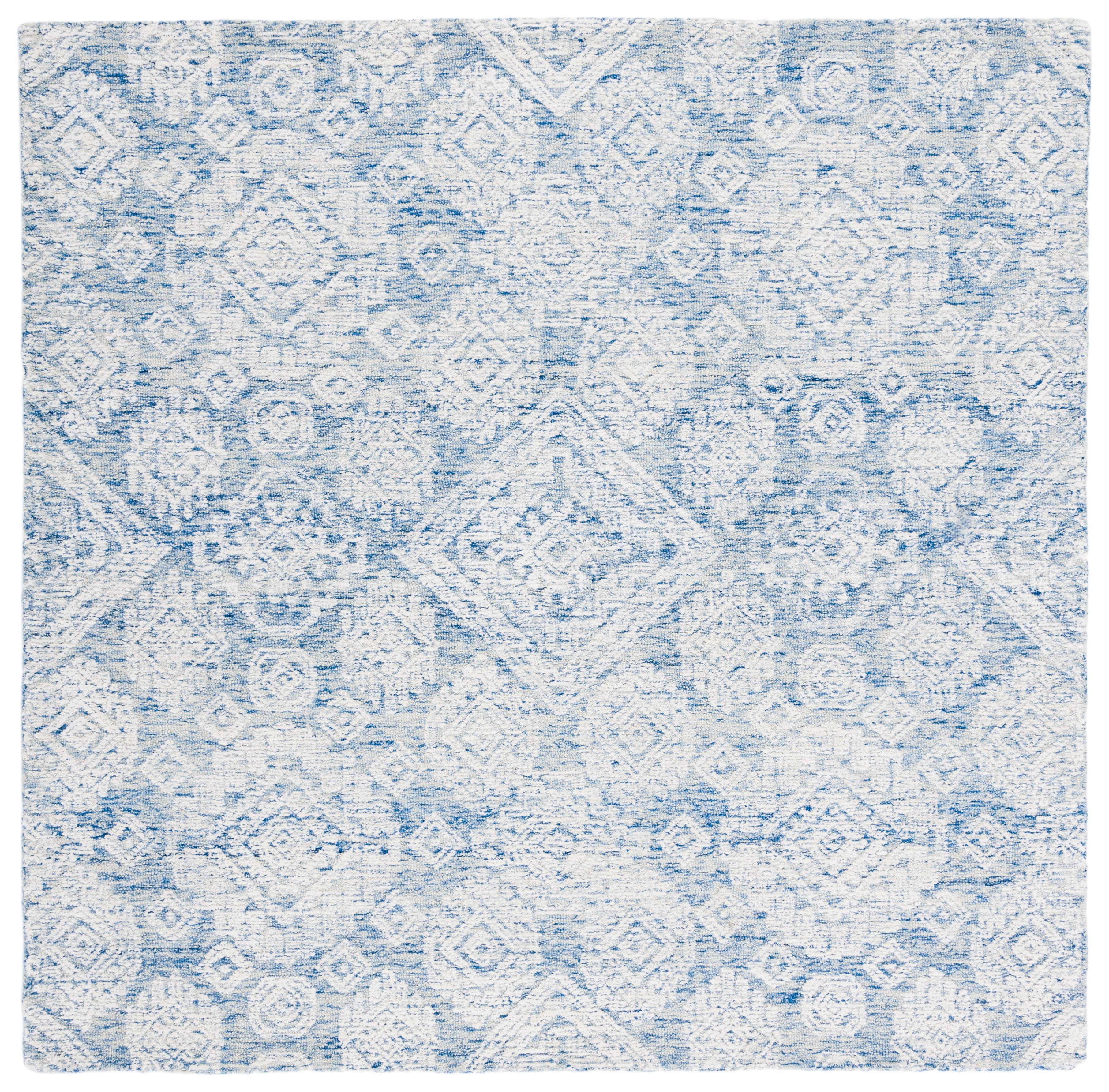 Metro MET987 Hand Tufted Indoor Area Rug - Blue/Ivory - 6'x6' - Safavieh