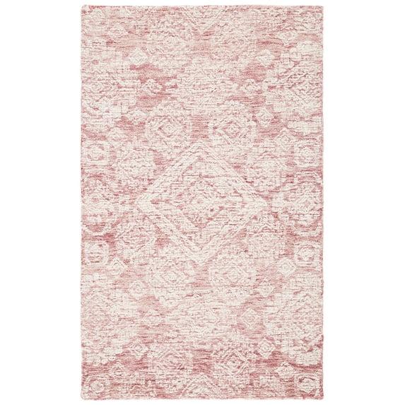 Metro MET987 Hand Tufted Indoor Area Rug - Dark Pink/Ivory - 4'x6' - Safavieh
