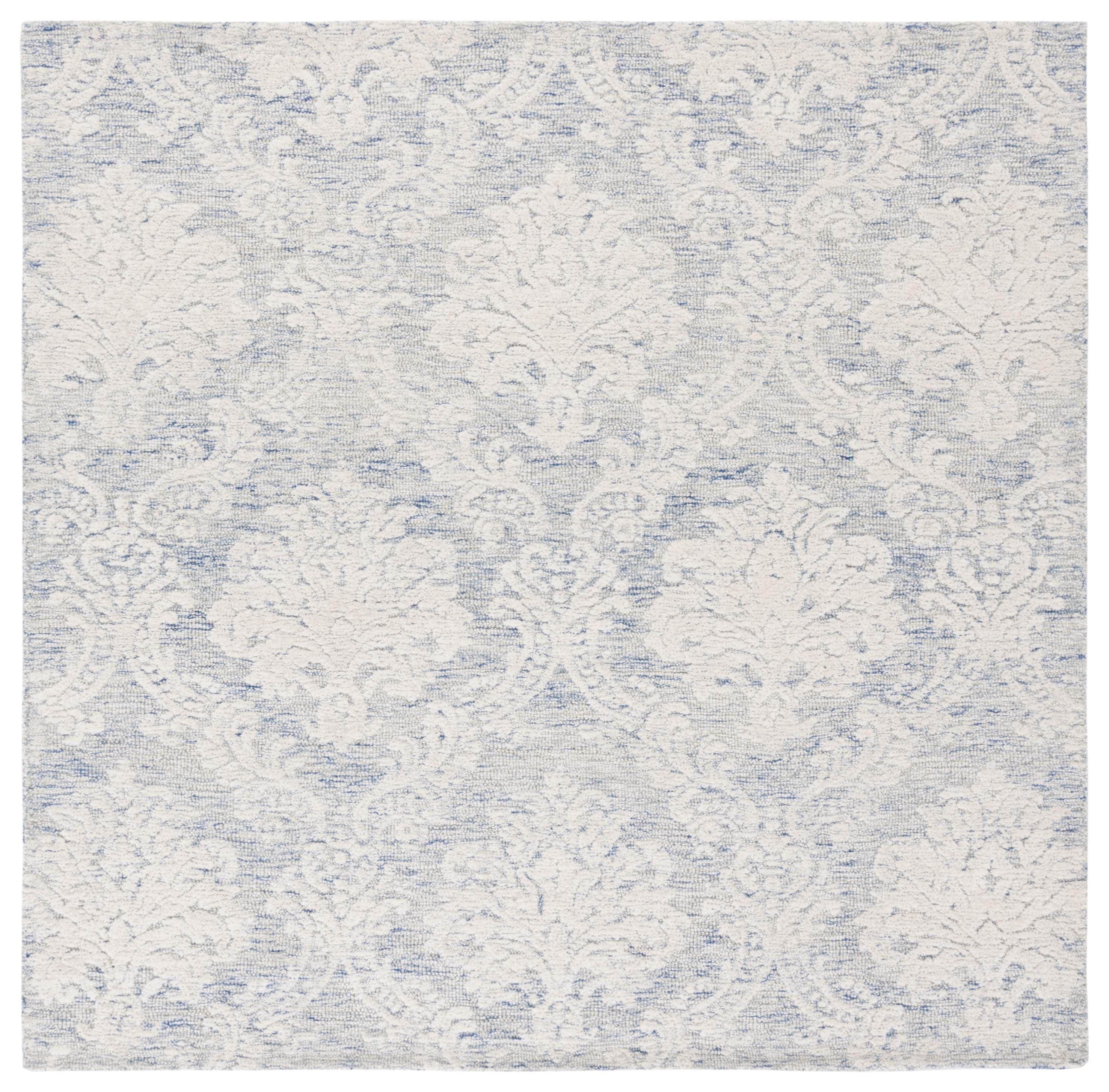 Metro MET871 Hand Tufted Indoor Area Rug - Blue/Ivory - 6'x6' - Safavieh