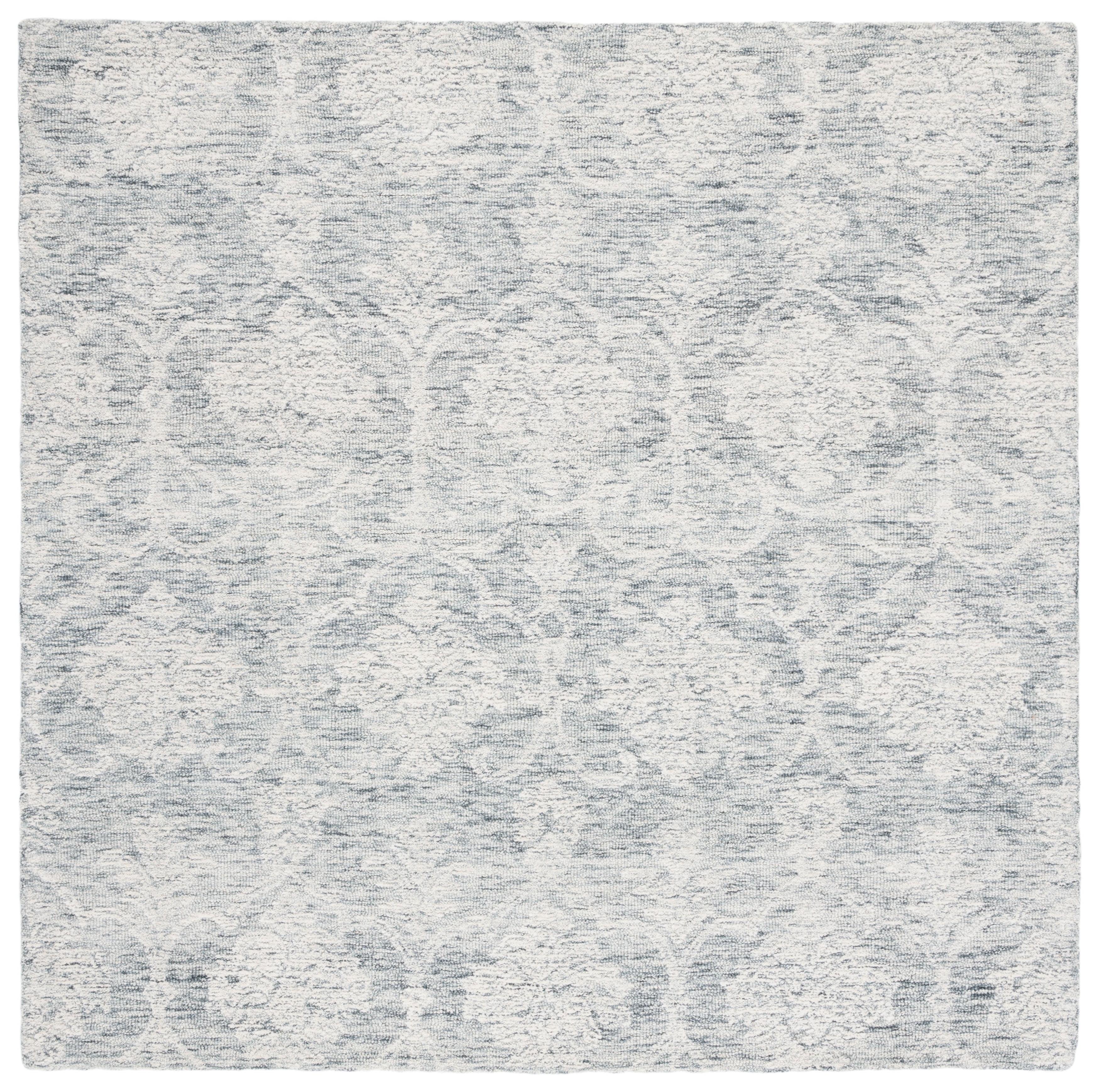 Metro MET996 Hand Tufted Indoor Area Rug - Dark Grey/Ivory - 6'x6' - Safavieh