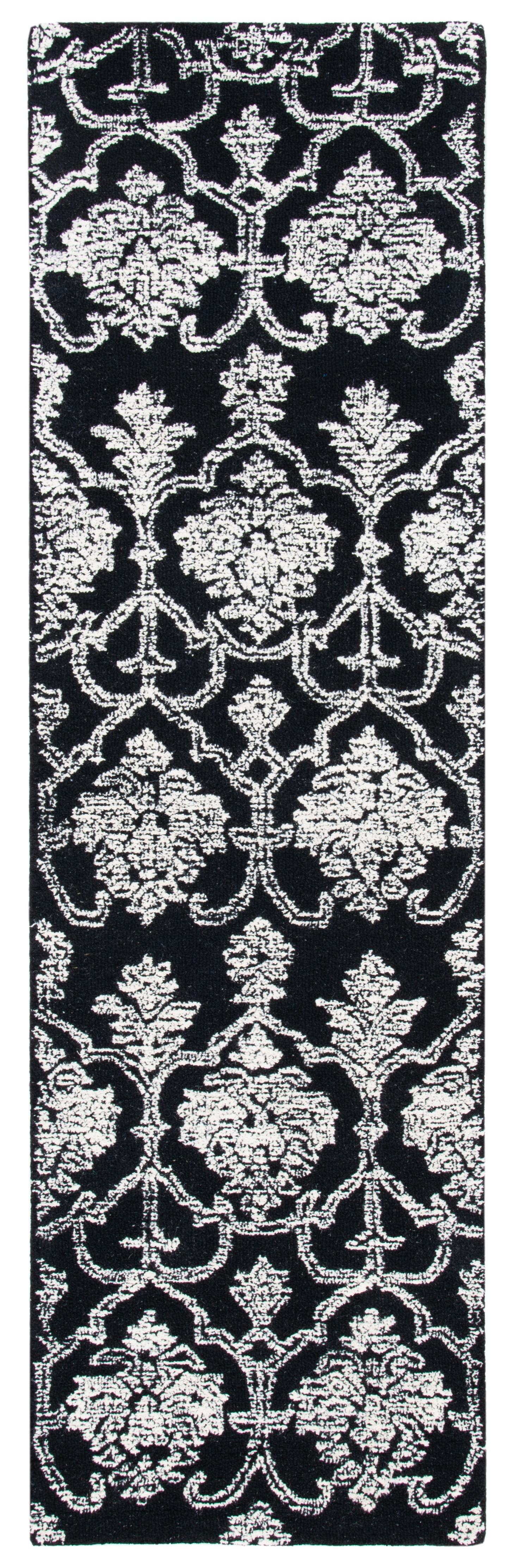 Metro MET996 Hand Tufted Indoor Runner Rug - Black/Ivory - 2'3"x8' - Safavieh