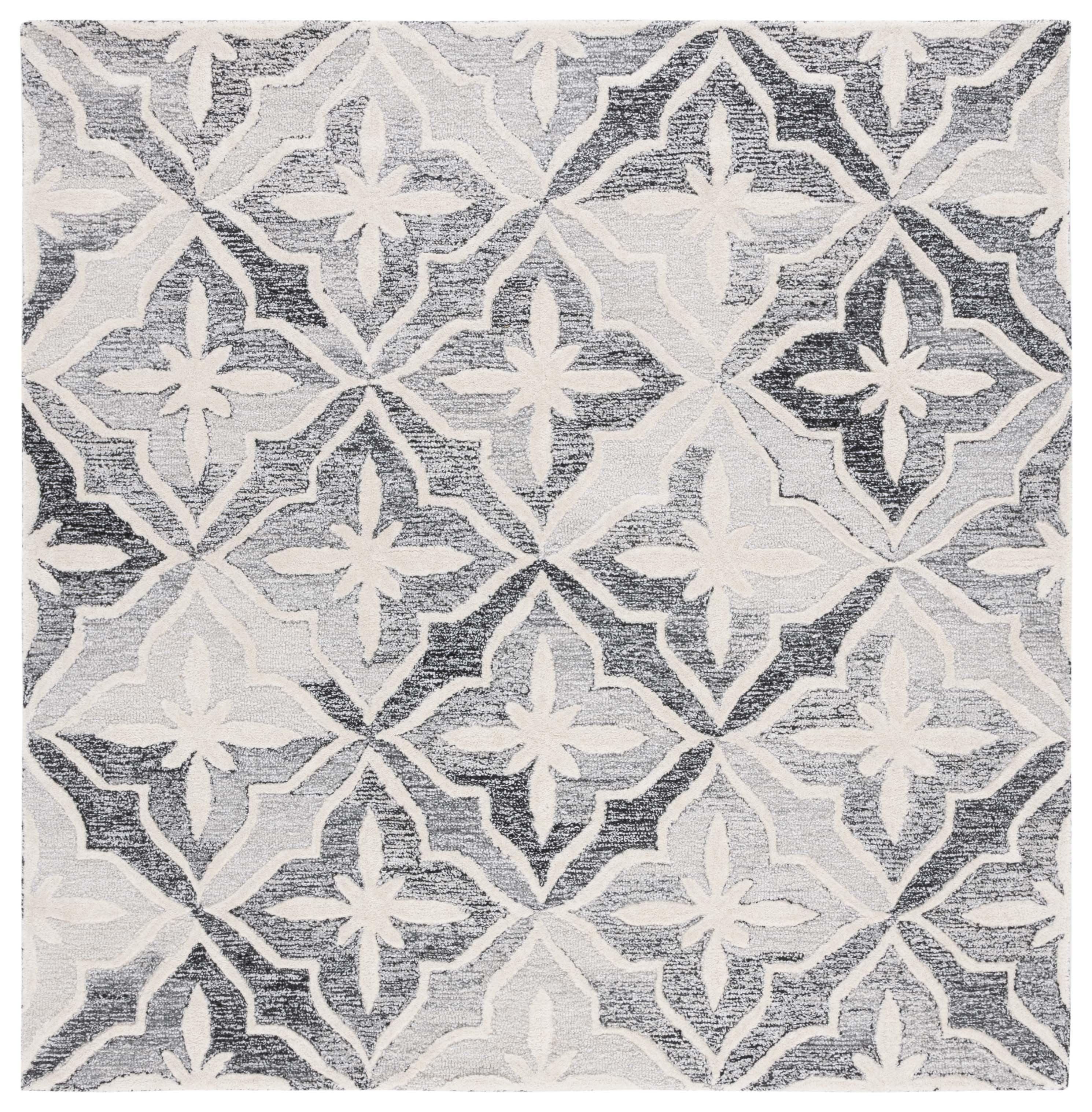 Metro MET872 Hand Tufted Area Rug - Black/Ivory - 6'x6' - Safavieh.