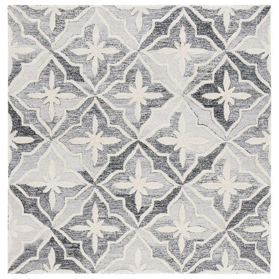 Metro MET872 Hand Tufted Area Rug - Black/Ivory - 6'x6' - Safavieh.
