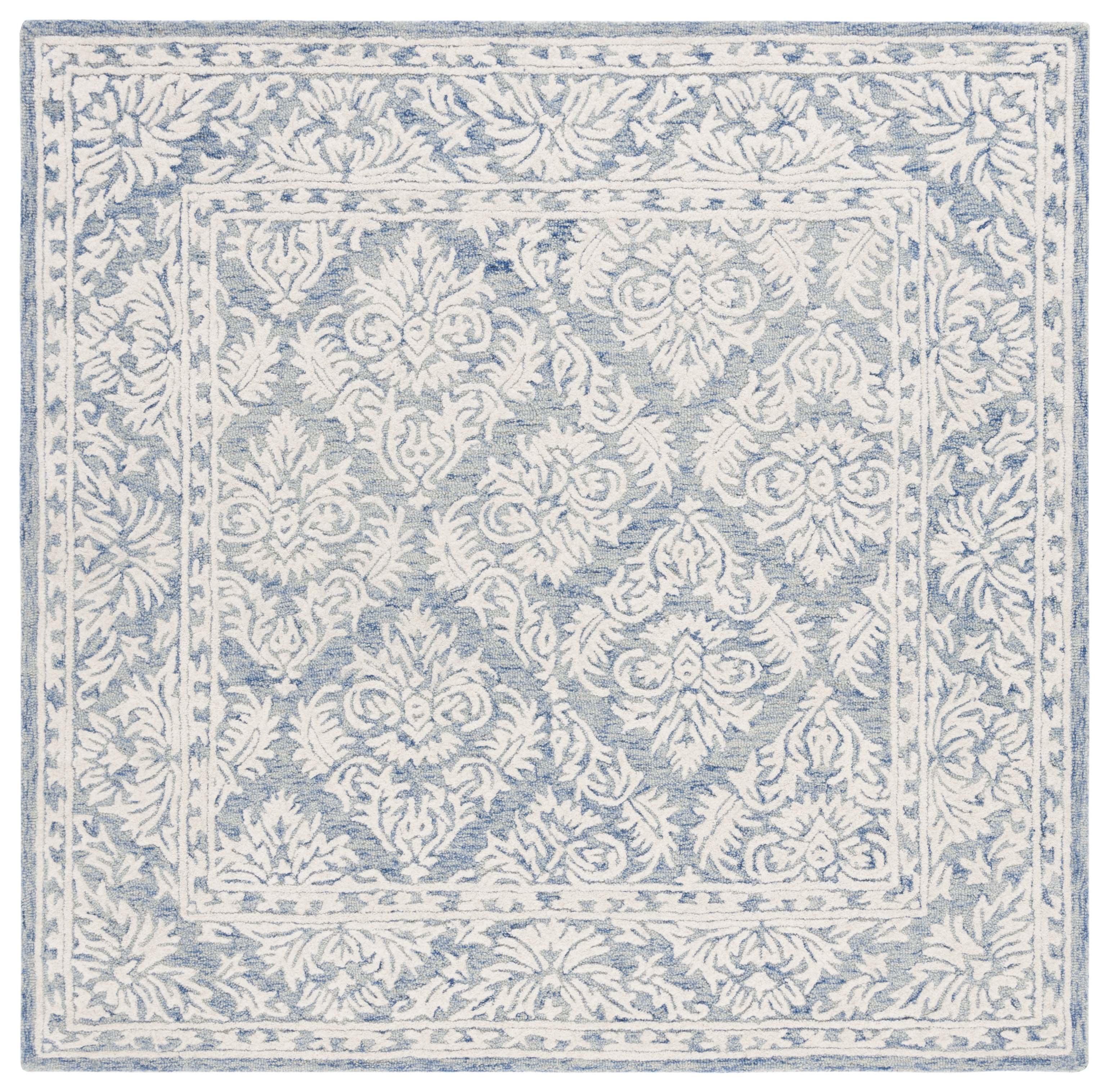 Metro MET865 Hand Tufted Indoor Area Rug - Blue/Ivory - 6'x6' - Safavieh